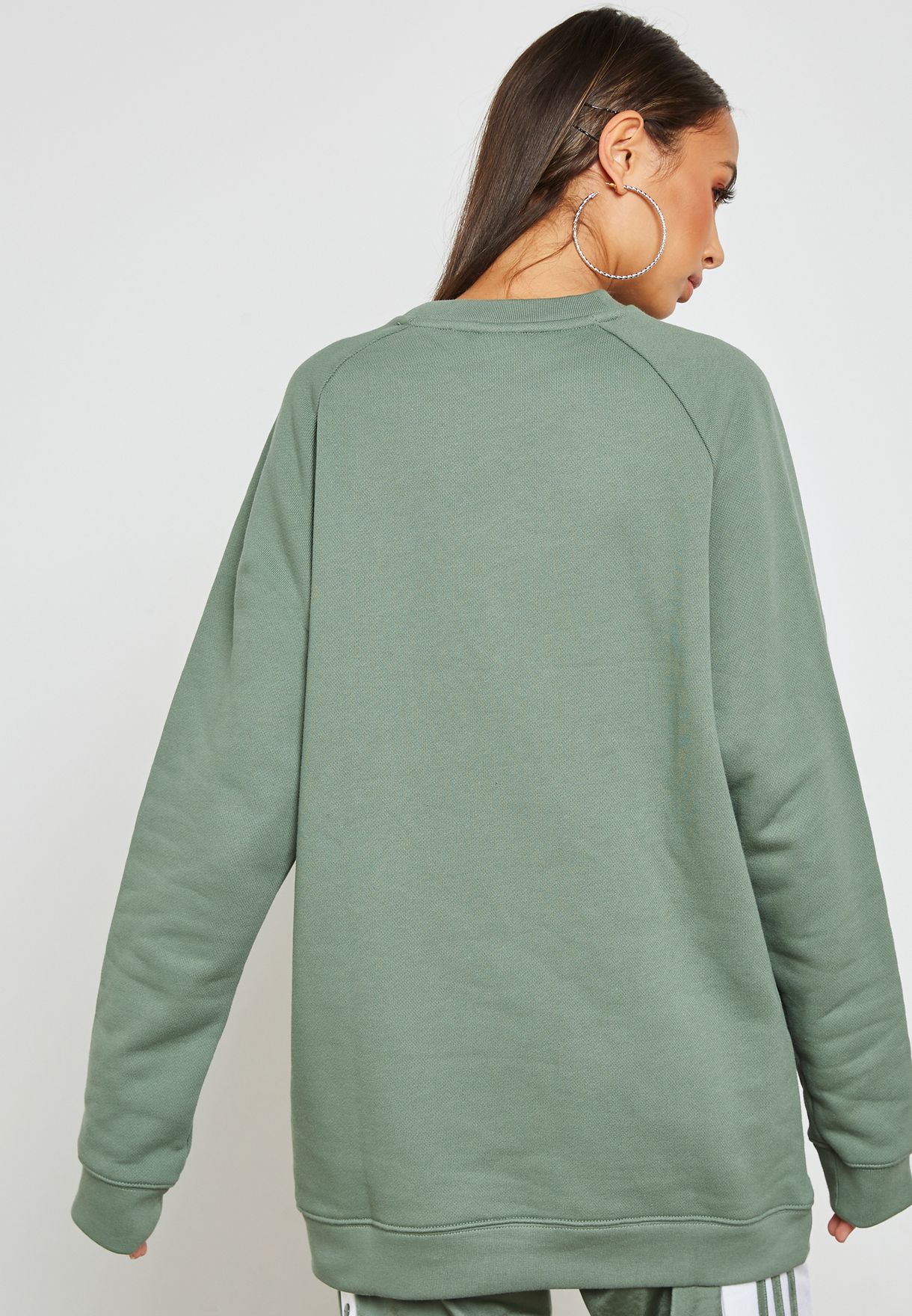 Buy adidas Originals green adicolor Oversized Sweatshirt for Kids in ...