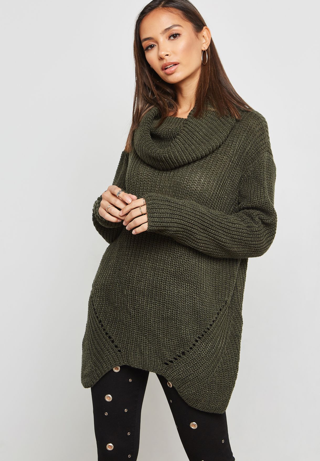 oversized cowl neck sweater