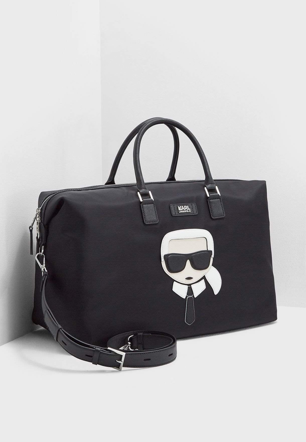 Buy Karl Lagerfeld black Ikonik Weekender Duffel for Women in Dubai ...