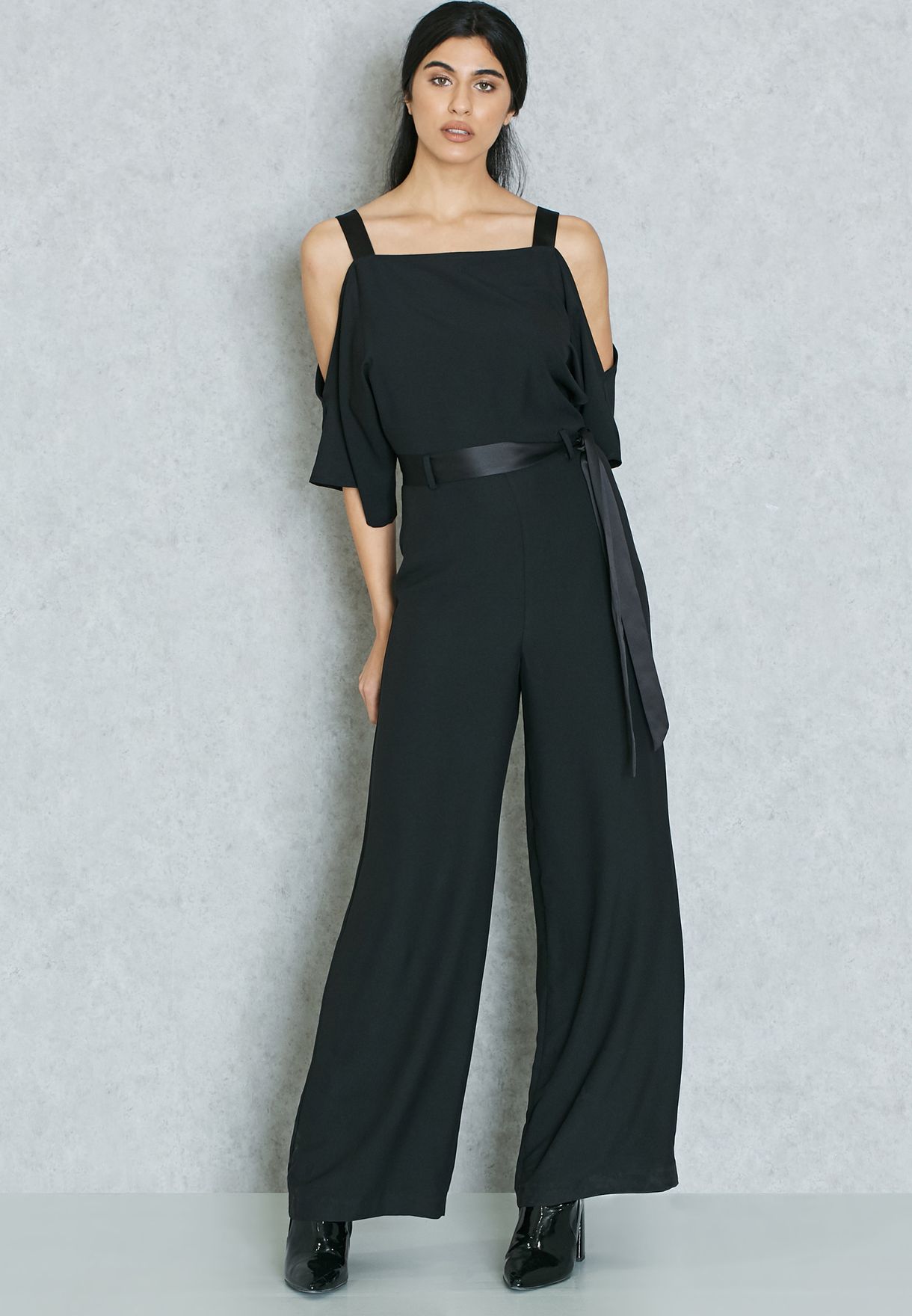 cold shoulder wide leg jumpsuit