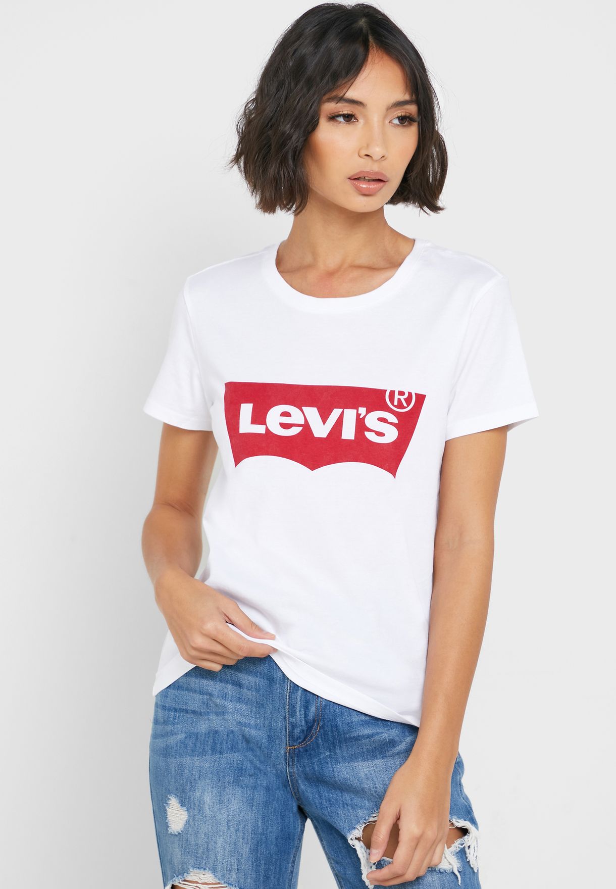 Buy Levis white Logo T-Shirt for Women 