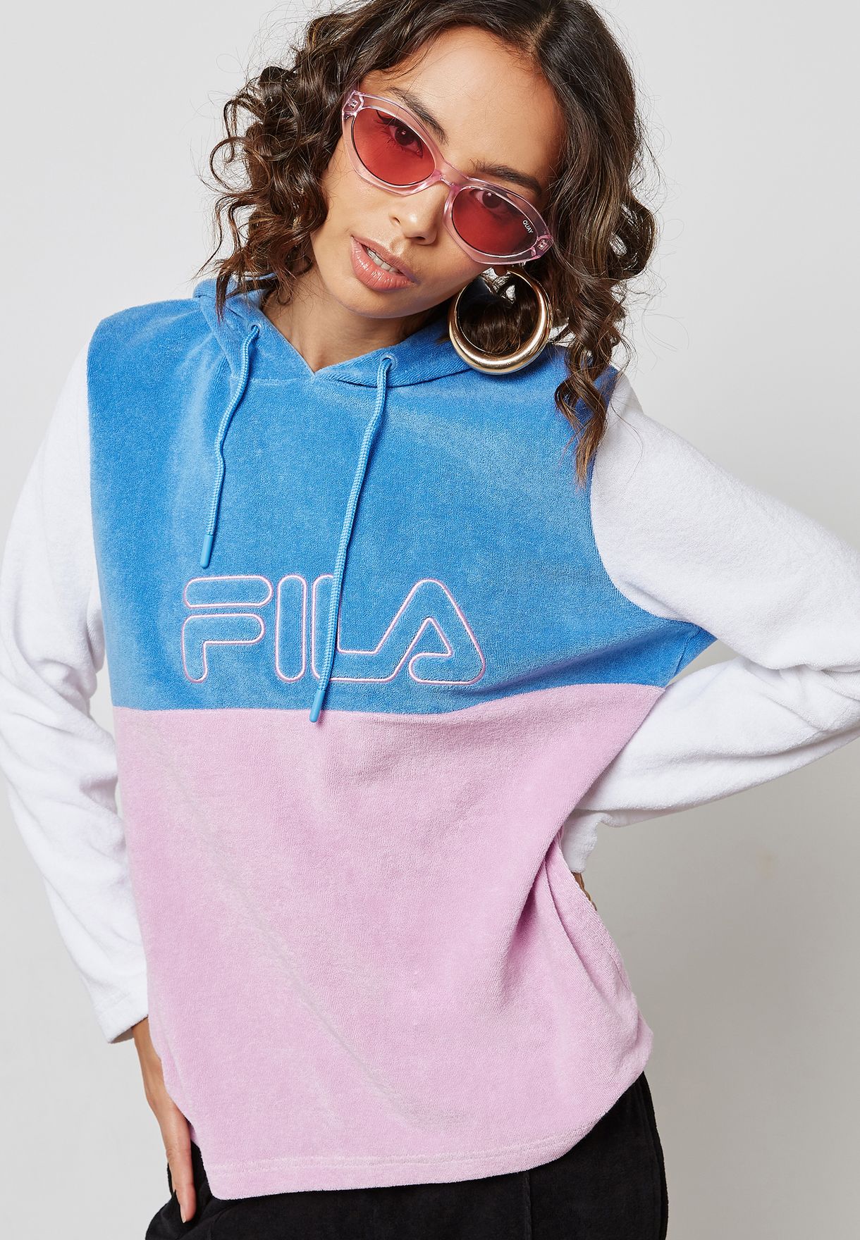 fila colour block hoodie