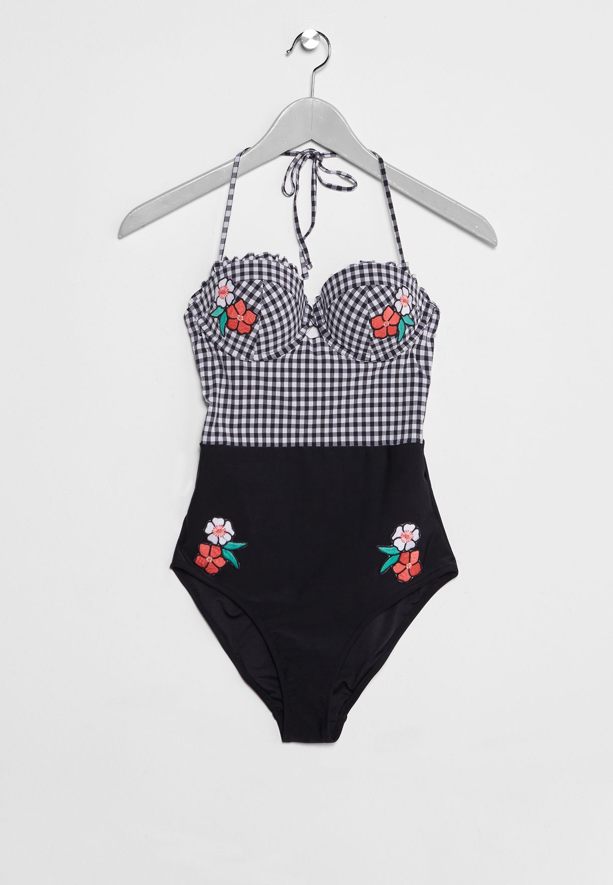 floral applique swimsuit