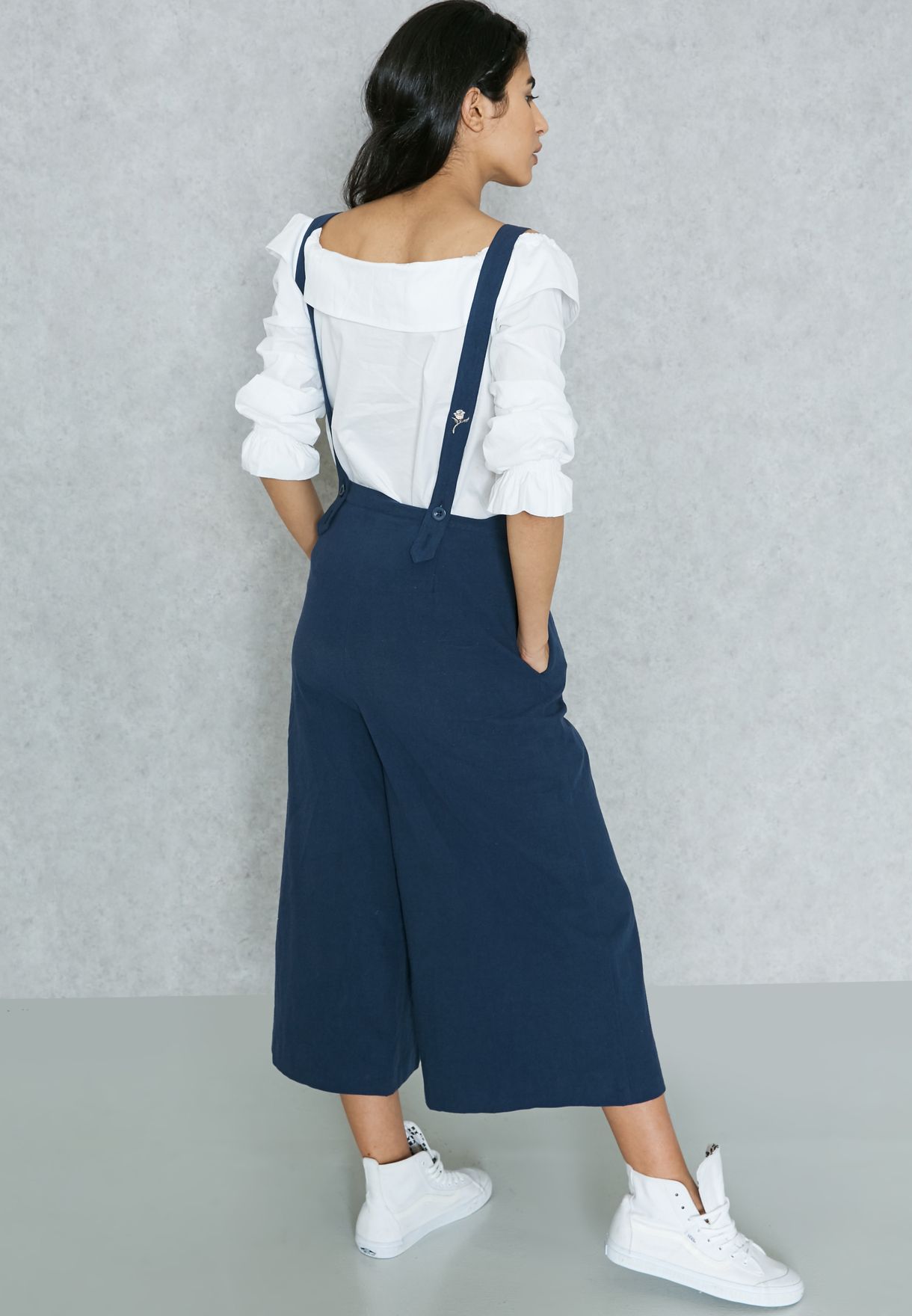 pinafore culotte jumpsuit