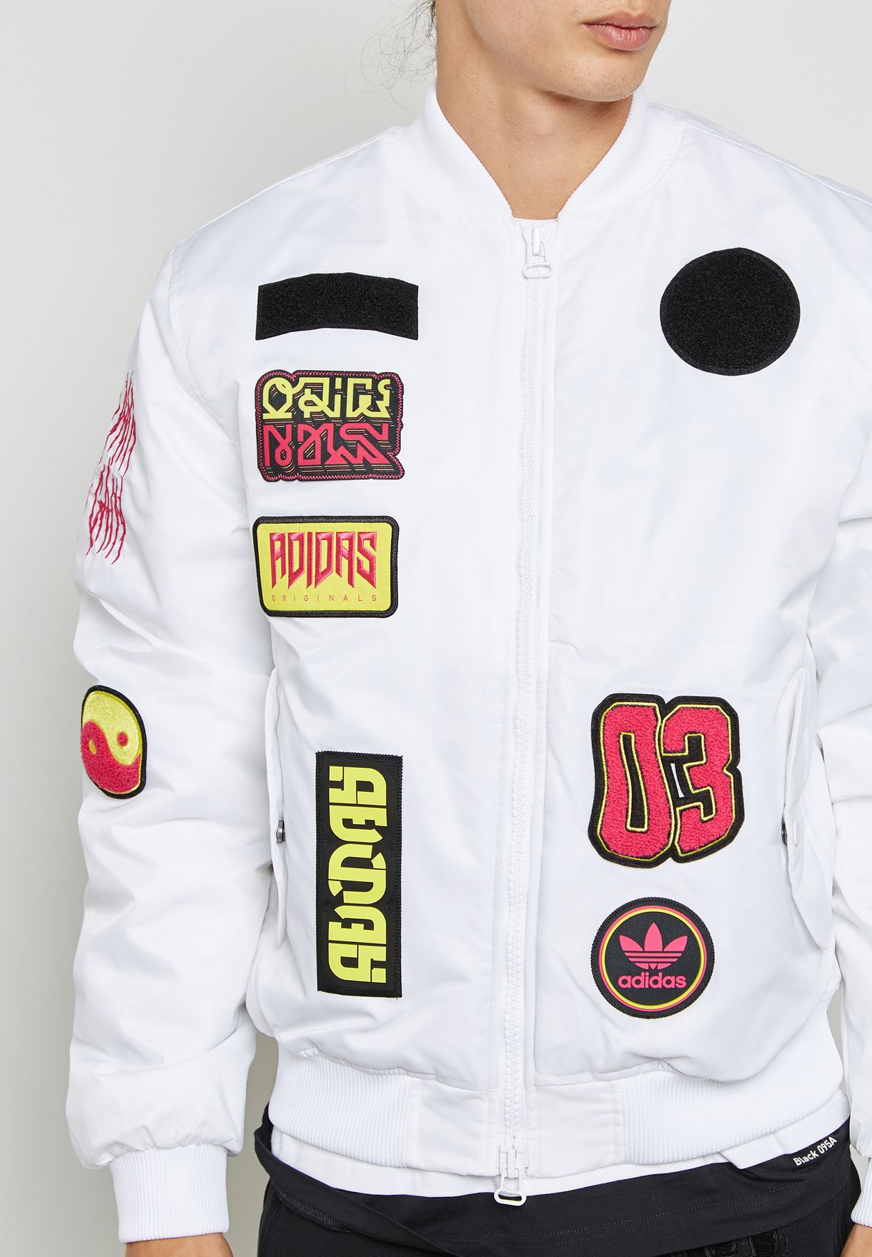 adidas originals bomber jacket with back box logo