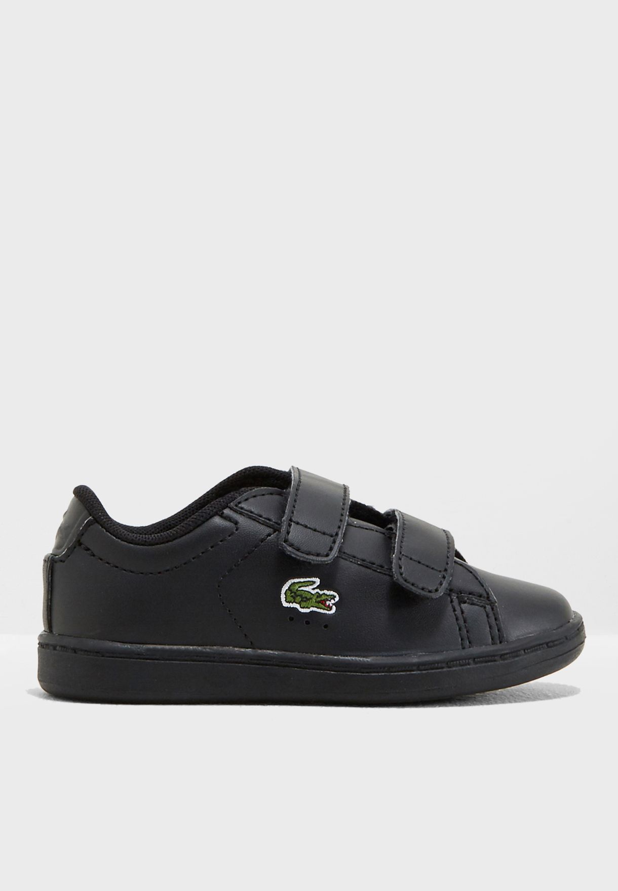 Lacoste Carnaby Evo 118 Black Trainers Shoes Kids Infant Junior Boys Girls New