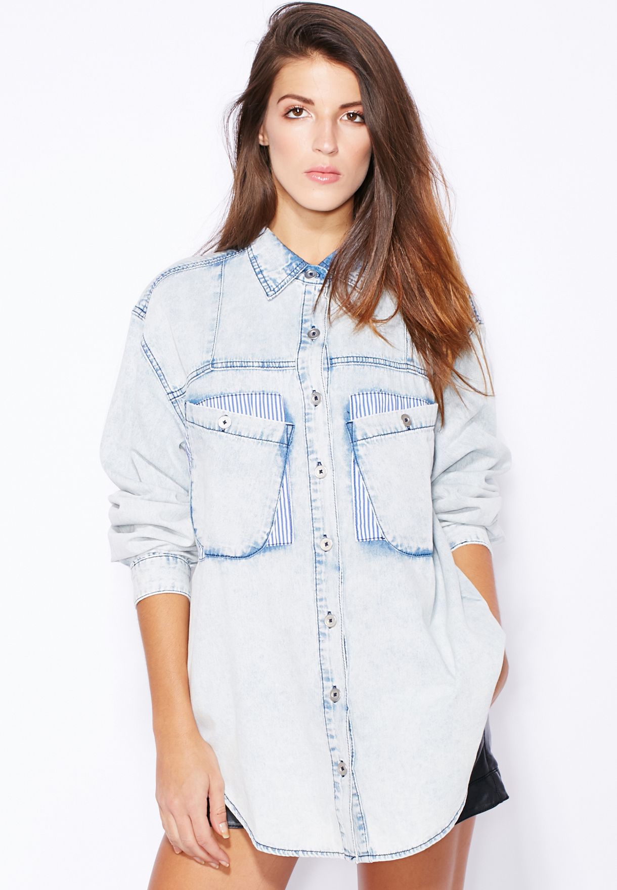 acid wash denim shirt womens