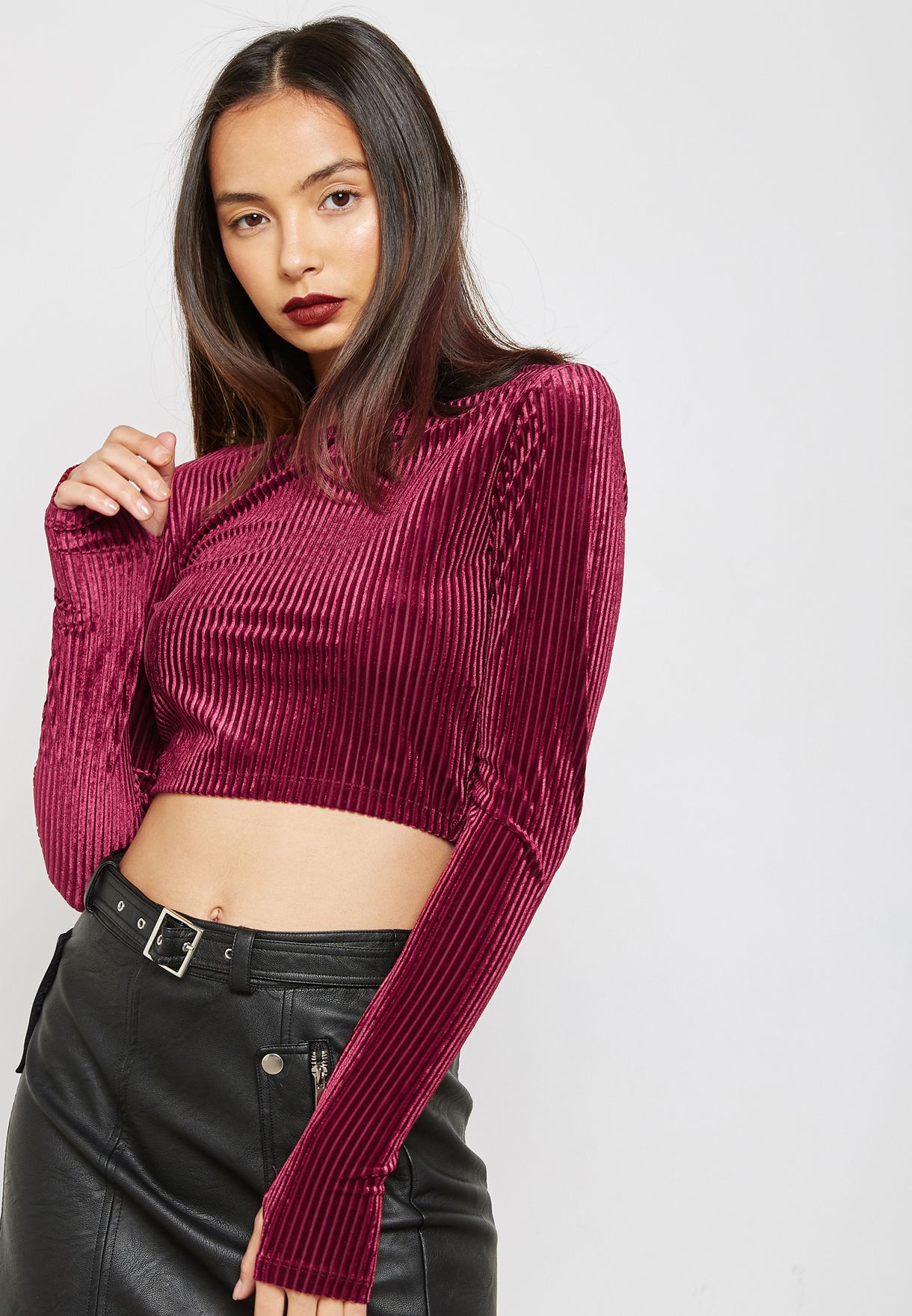 forever 21 velvet crop top