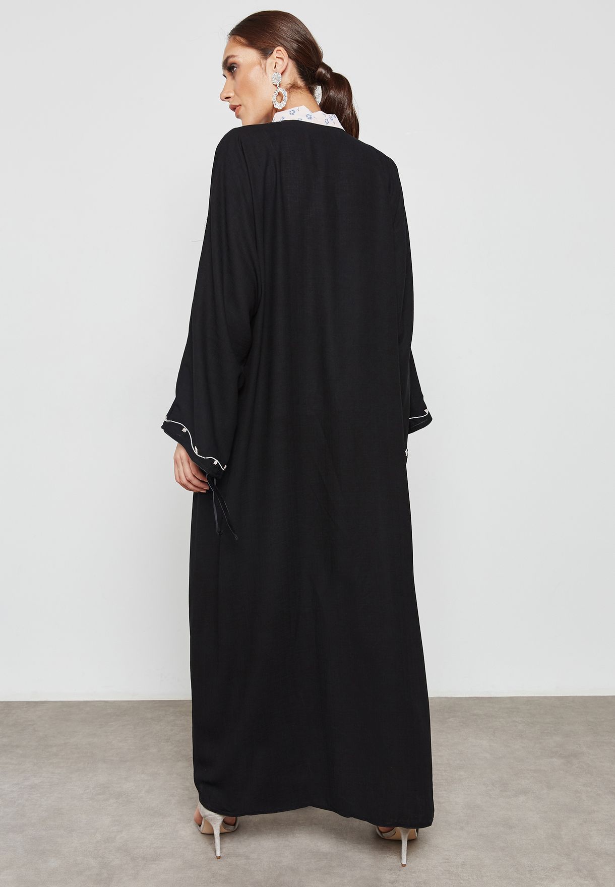 Buy Hayas Closet black Emboridered Pocket Abaya for Women in Dubai, Abu ...