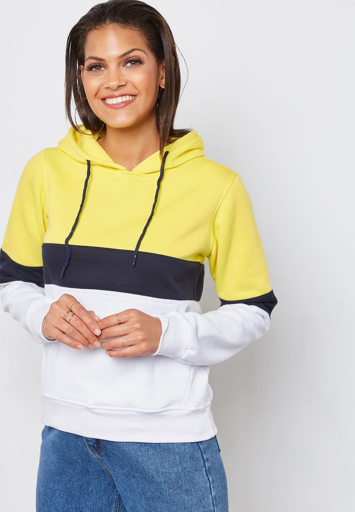 colour block hoodie womens