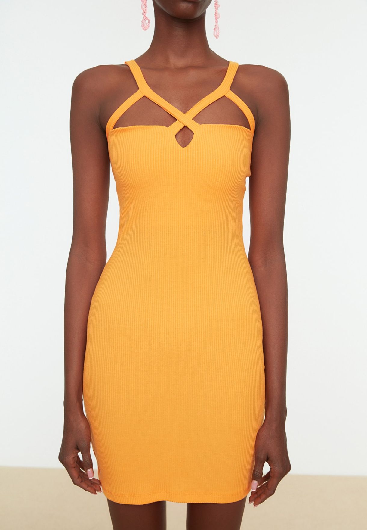 Strappy Cut Out Detail Bodycon Dress