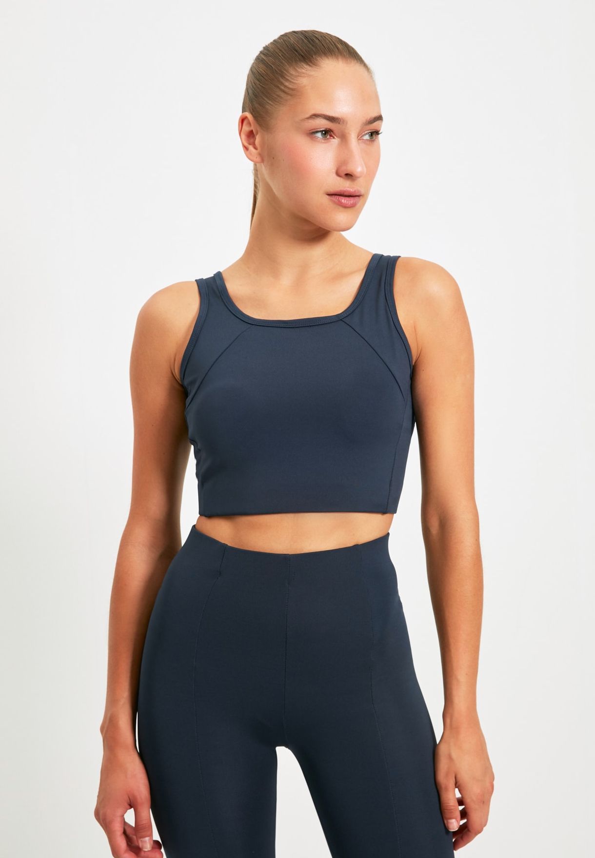 crew neck sports bra