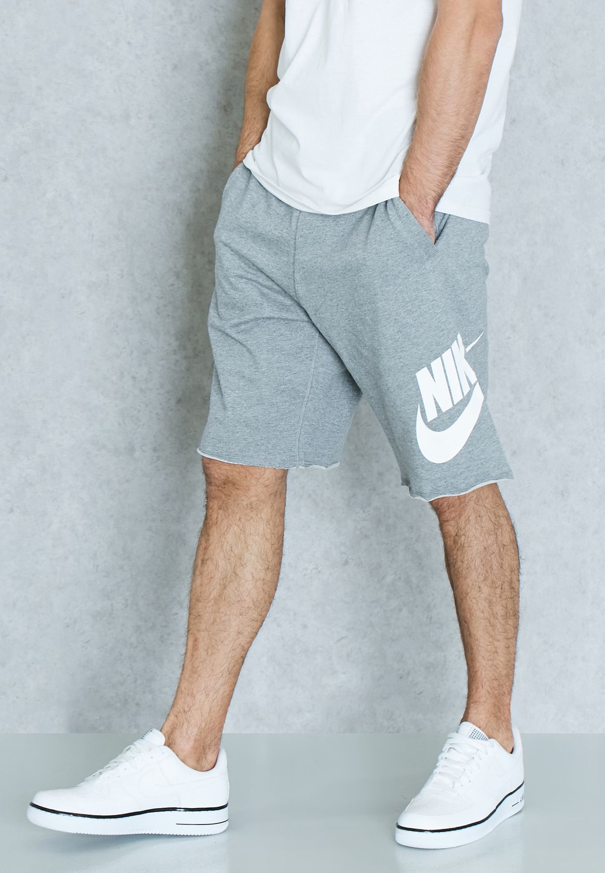 Buy Nike grey Graphic Shorts for Men in 