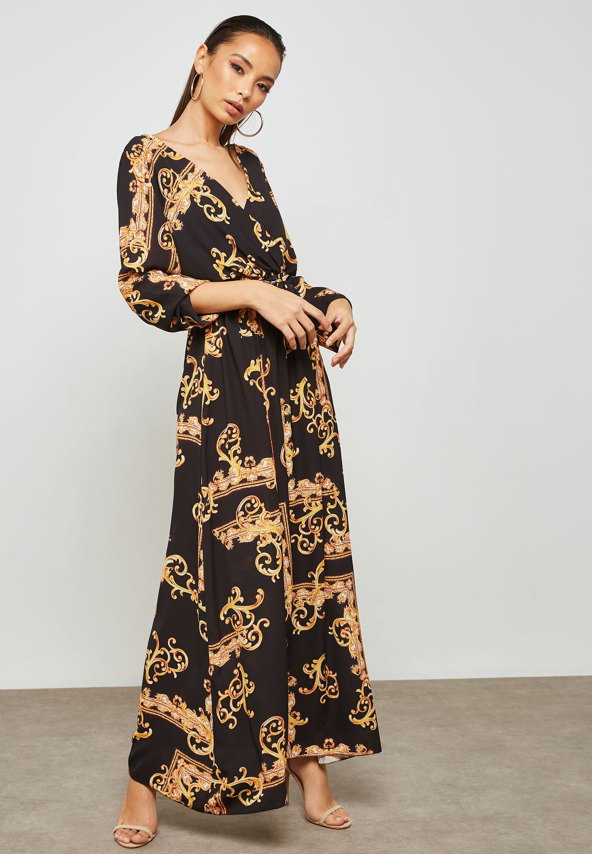 baroque maxi dress