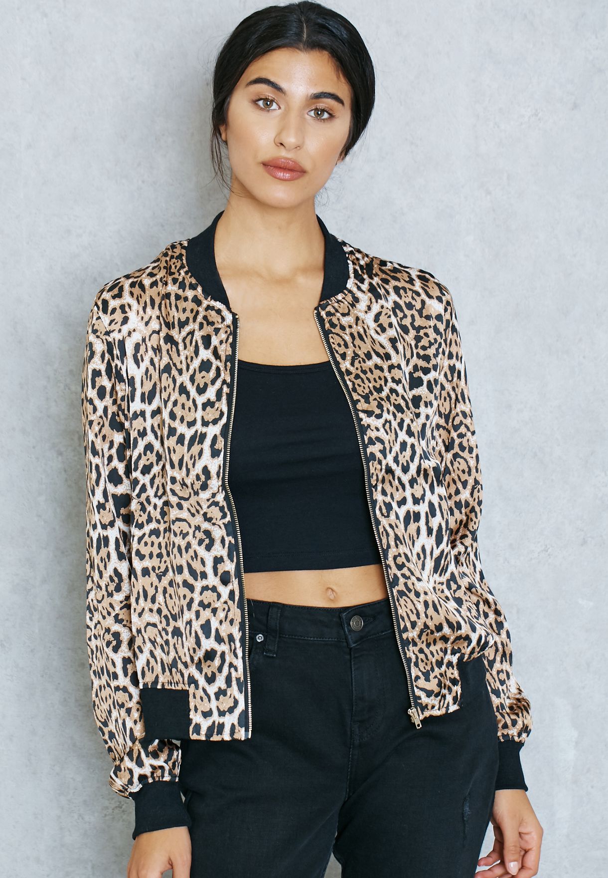 Buy Ginger animalprint Leopard Print Bomber Jacket for Women in MENA ...
