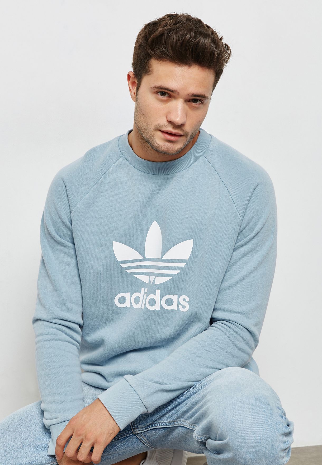 Buy adidas Originals blue Trefoil Sweatshirt for Men in MENA, Worldwide |  CV8643