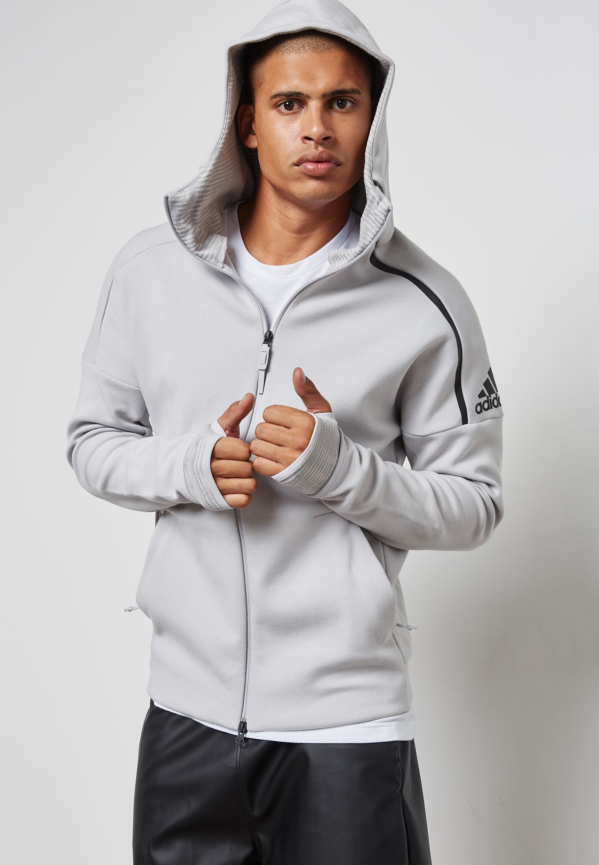 adidas men's zne pulse zip up hoodie