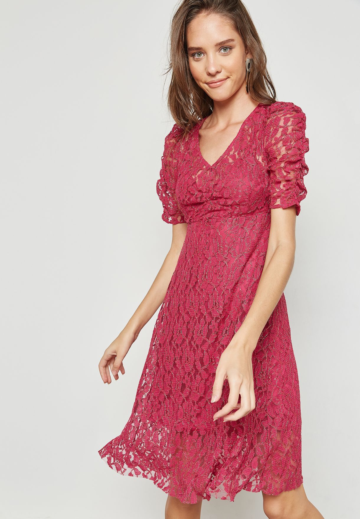 mango red lace dress