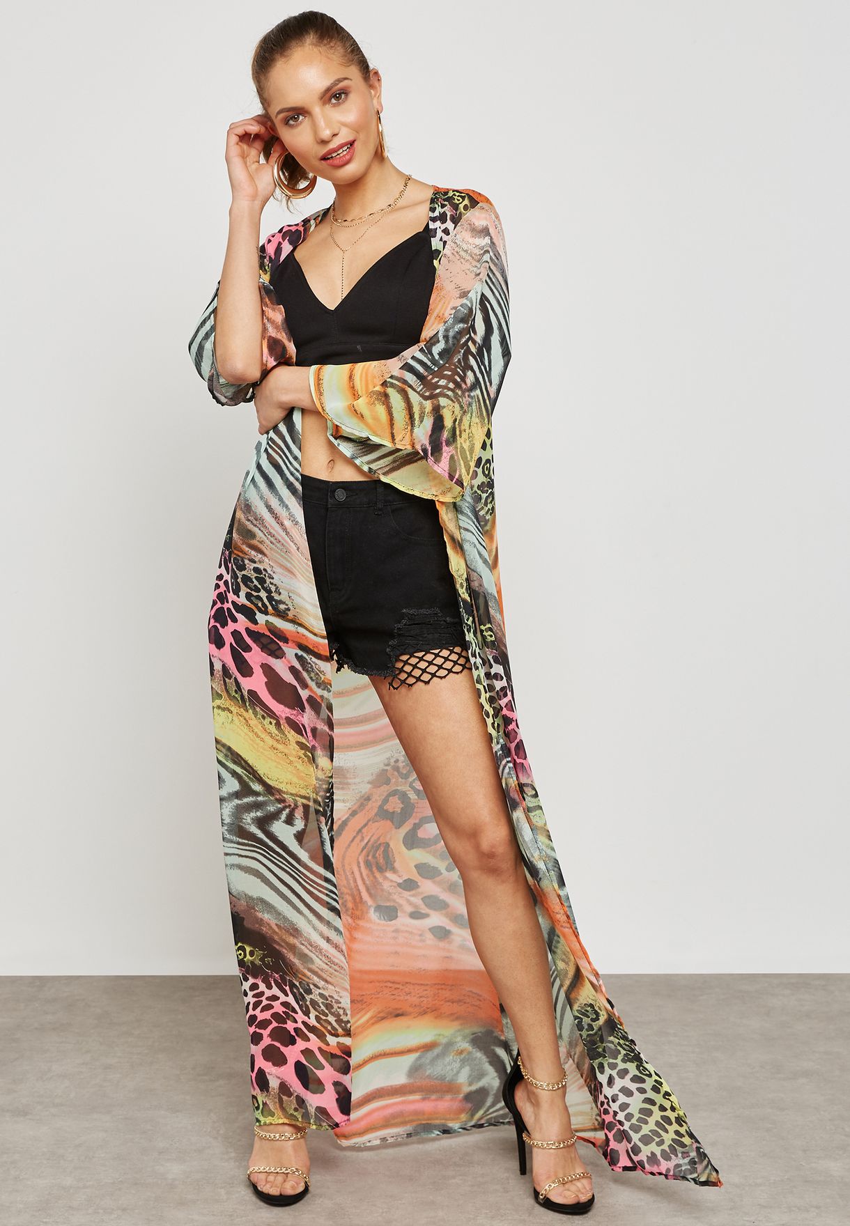 Animal Print Beach Kimono