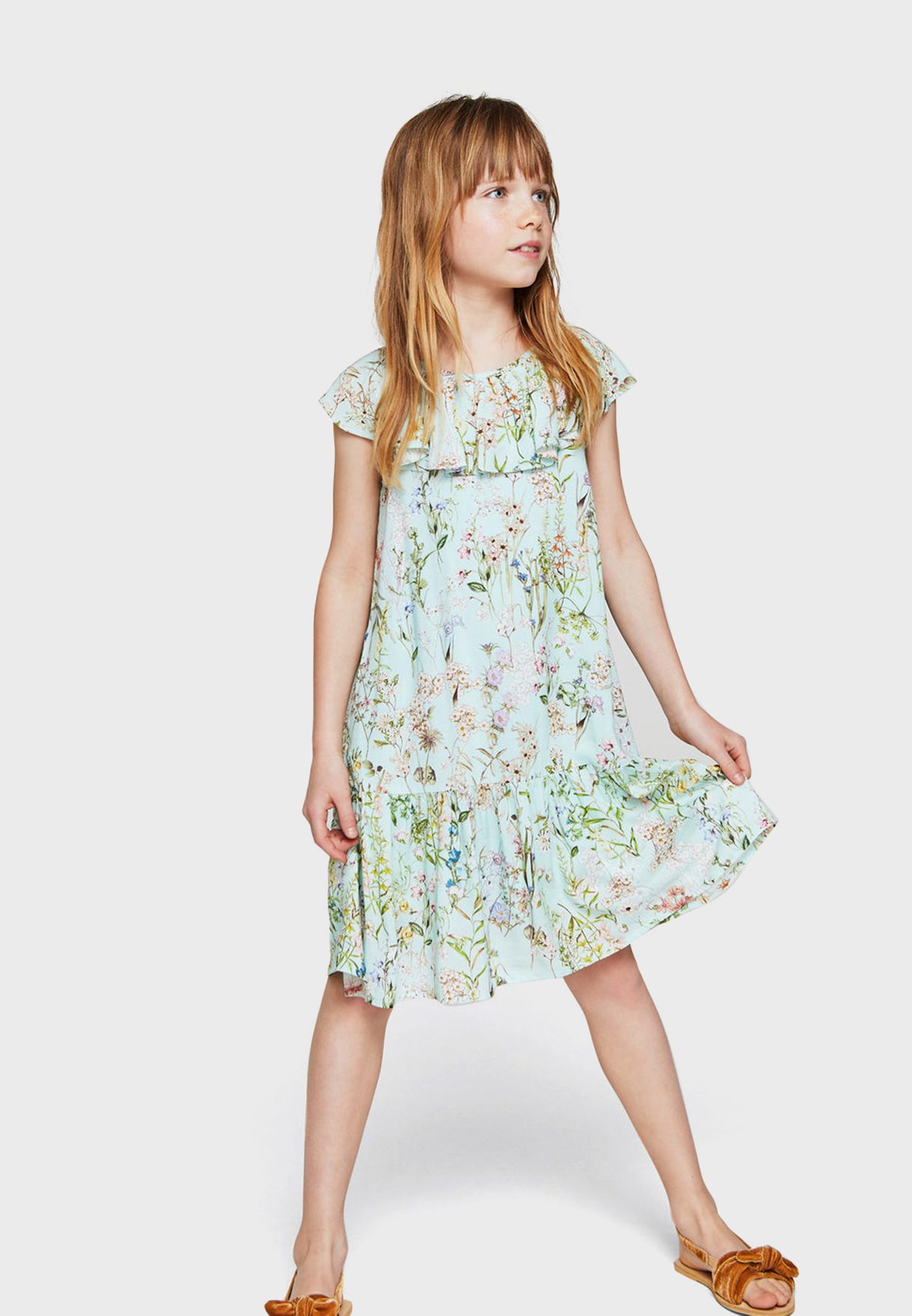 Buy Mango green Little Margo Dress for Kids in MENA, Worldwide