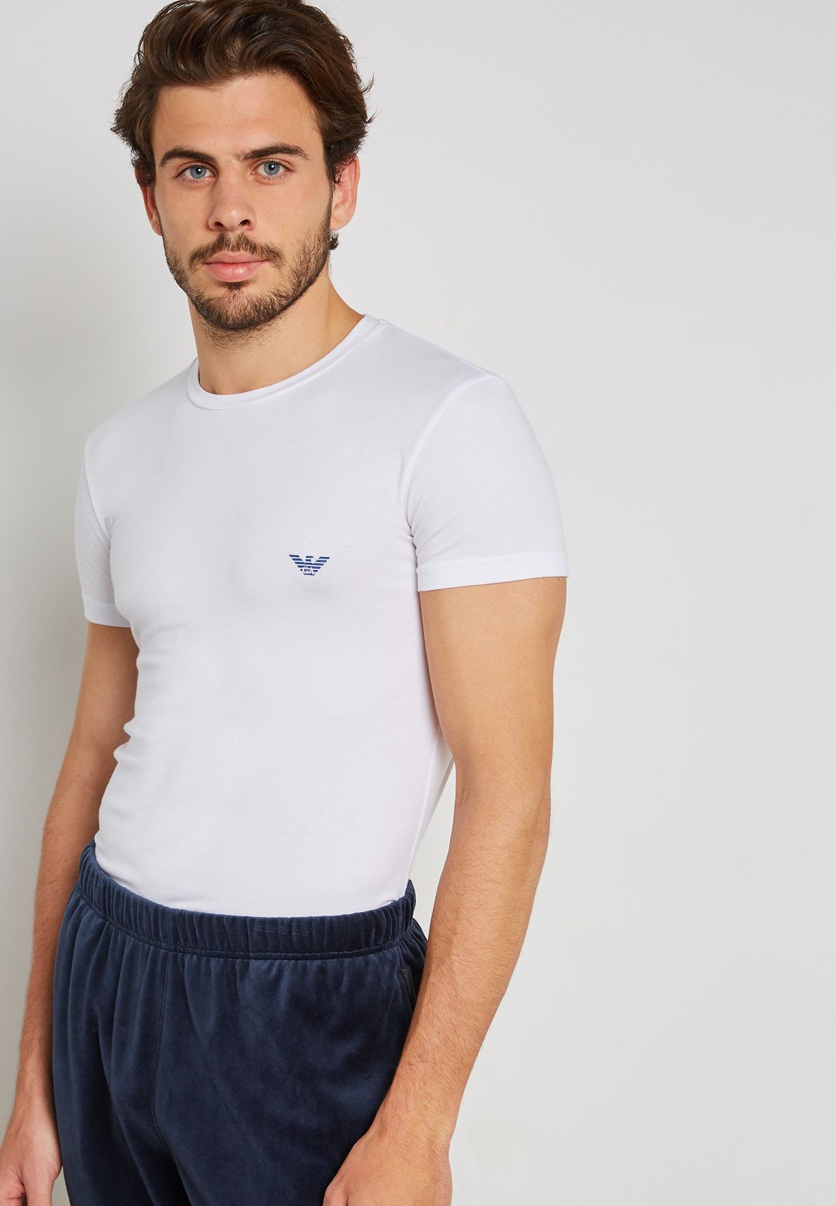 Buy Emporio Armani white Big Eagle Slim Fit T-Shirt for Men in Dubai, Abu  Dhabi