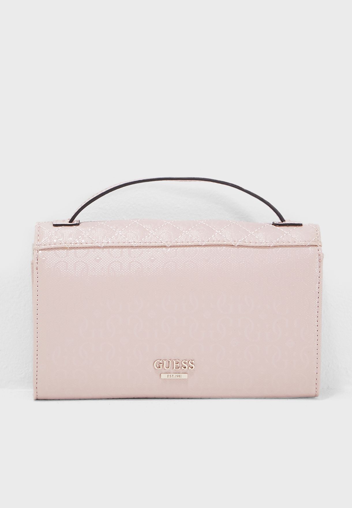 Shop Guess Pink Small Florence Crossbody Sg698979ros For Women In