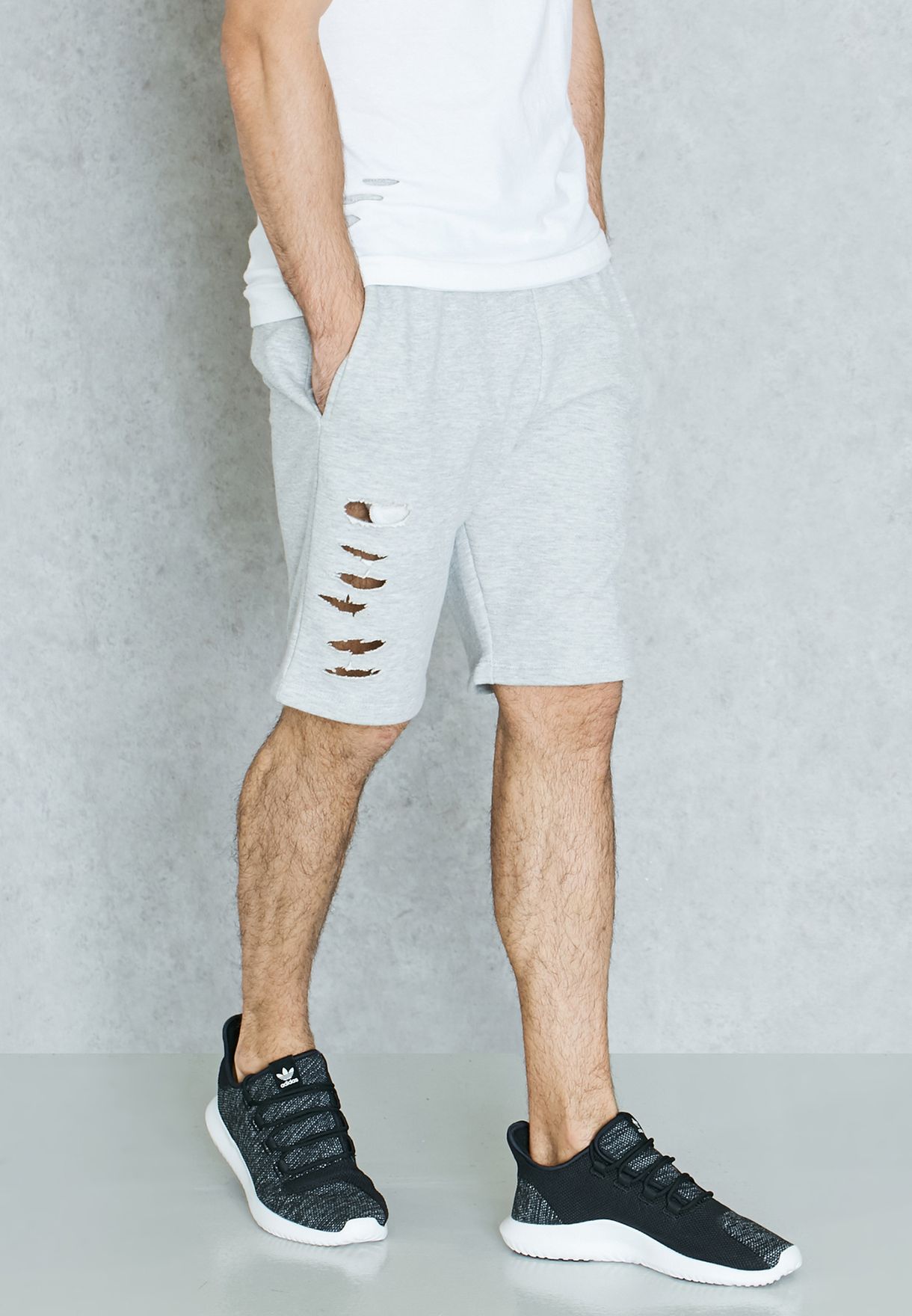 ripped sweat shorts