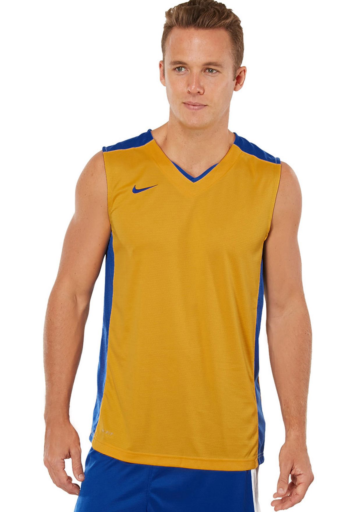 Buy Nike Yellow Post Up Dri Fit Vest For Men In Mena Worldwide Nkap 739