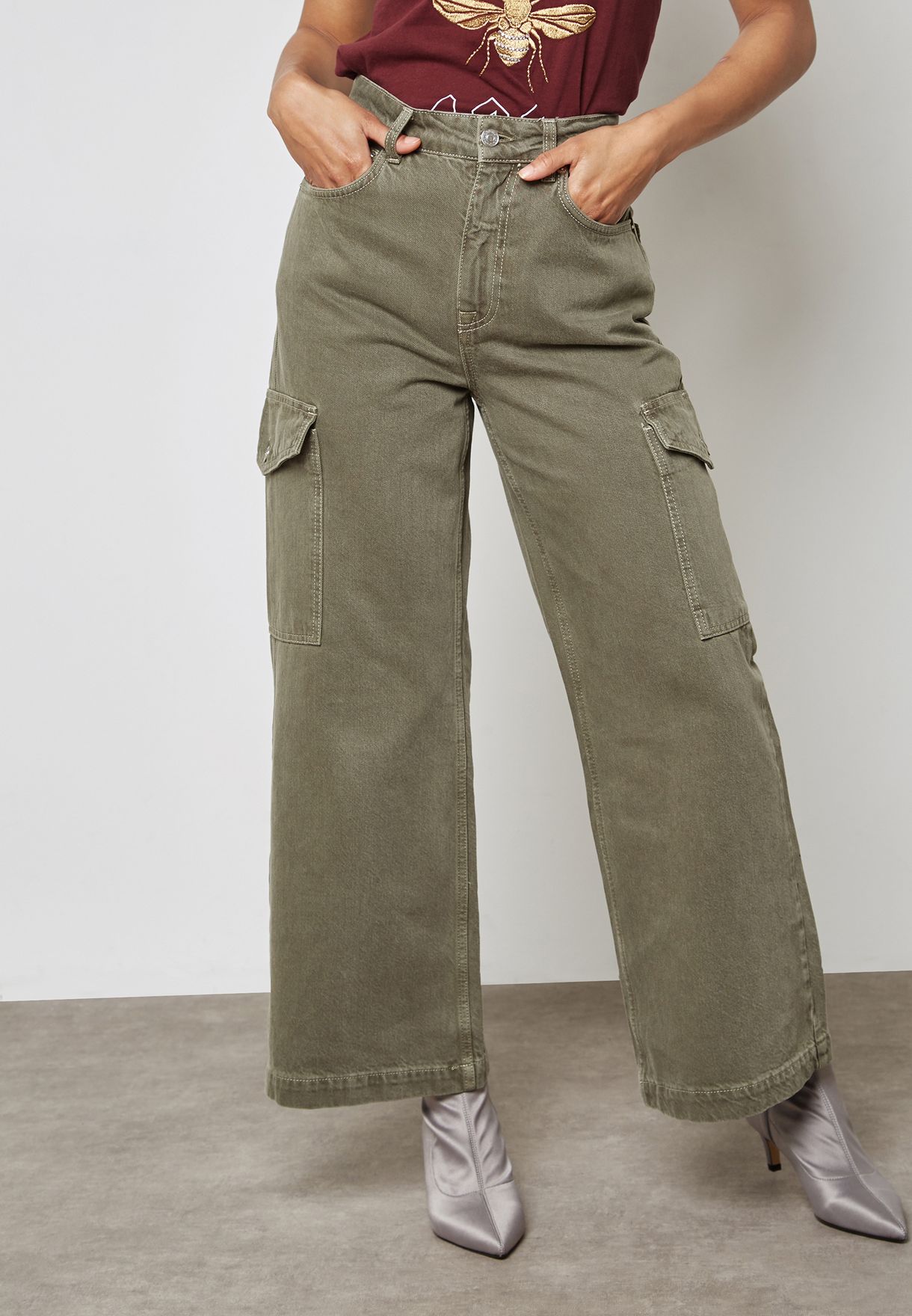 topshop green cargo pants