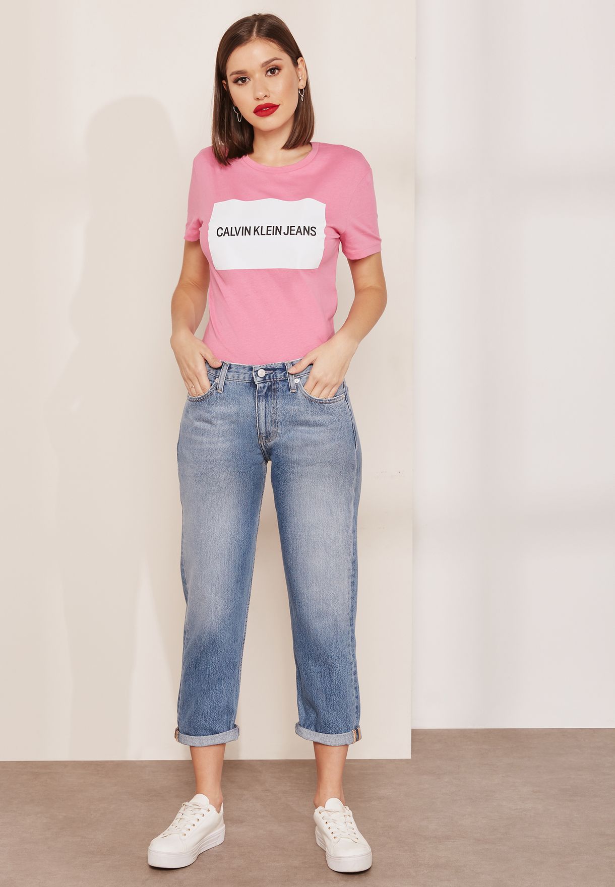 calvin klein mid rise straight jeans