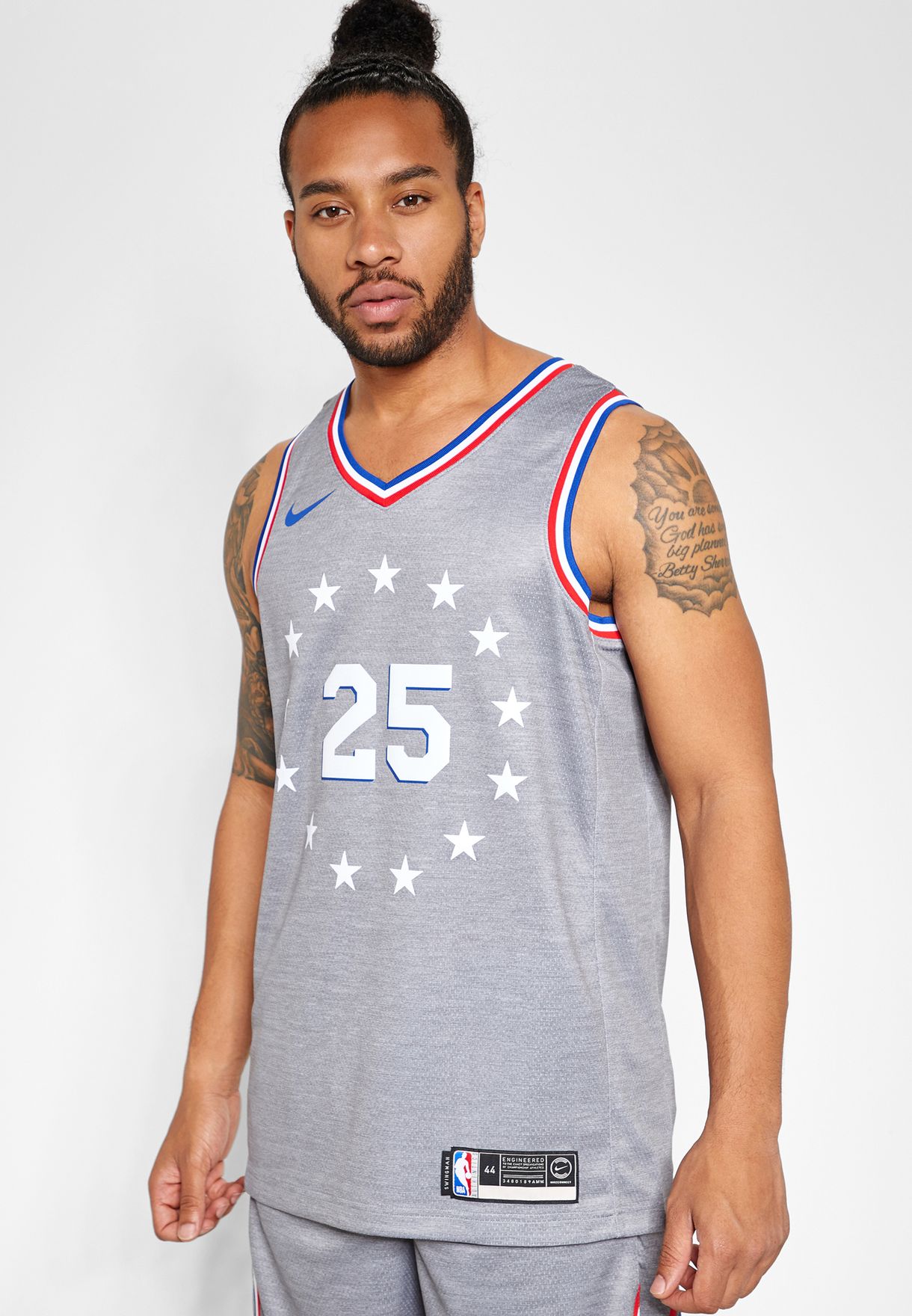 grey sixers jersey