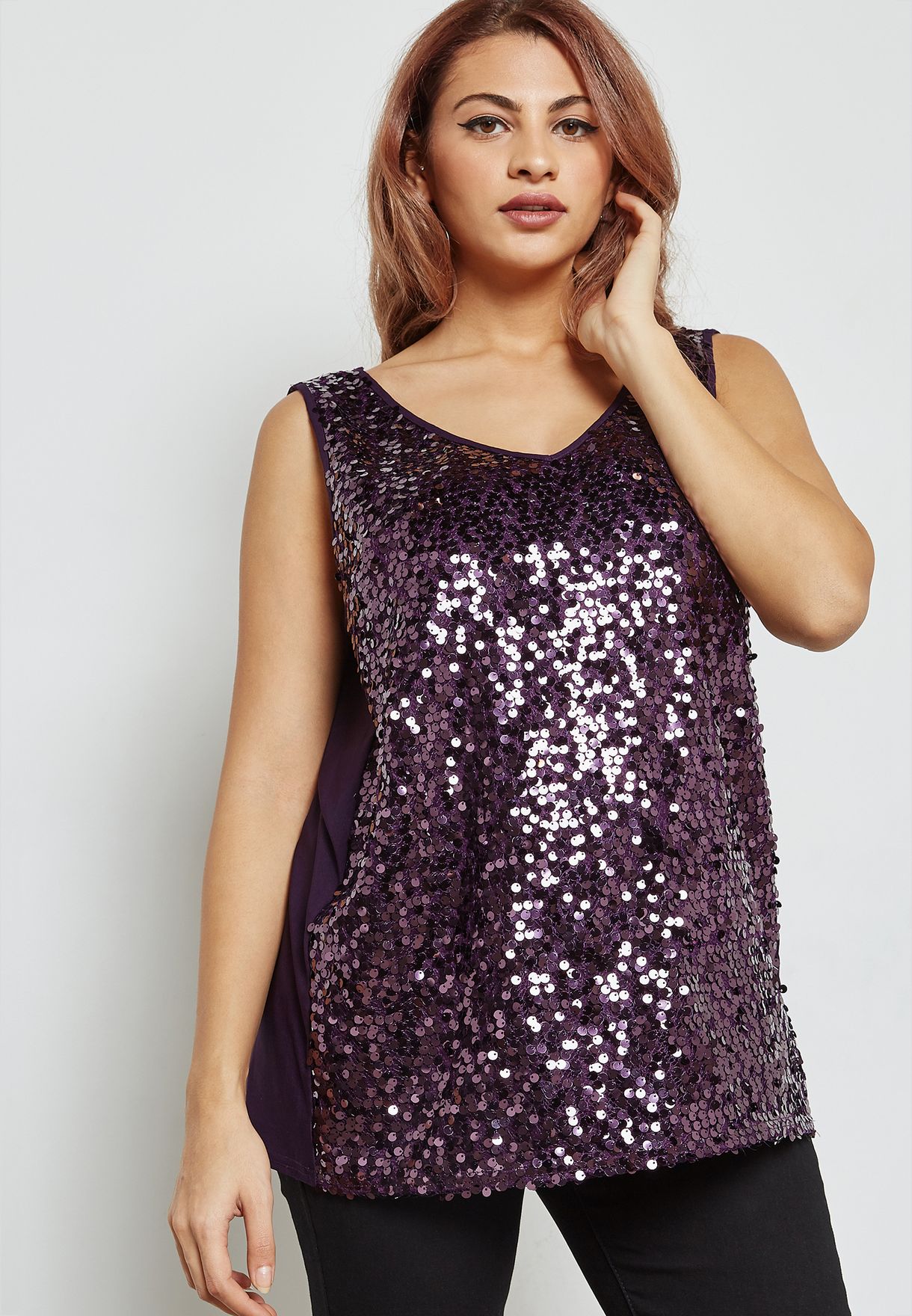 evans sequin tops