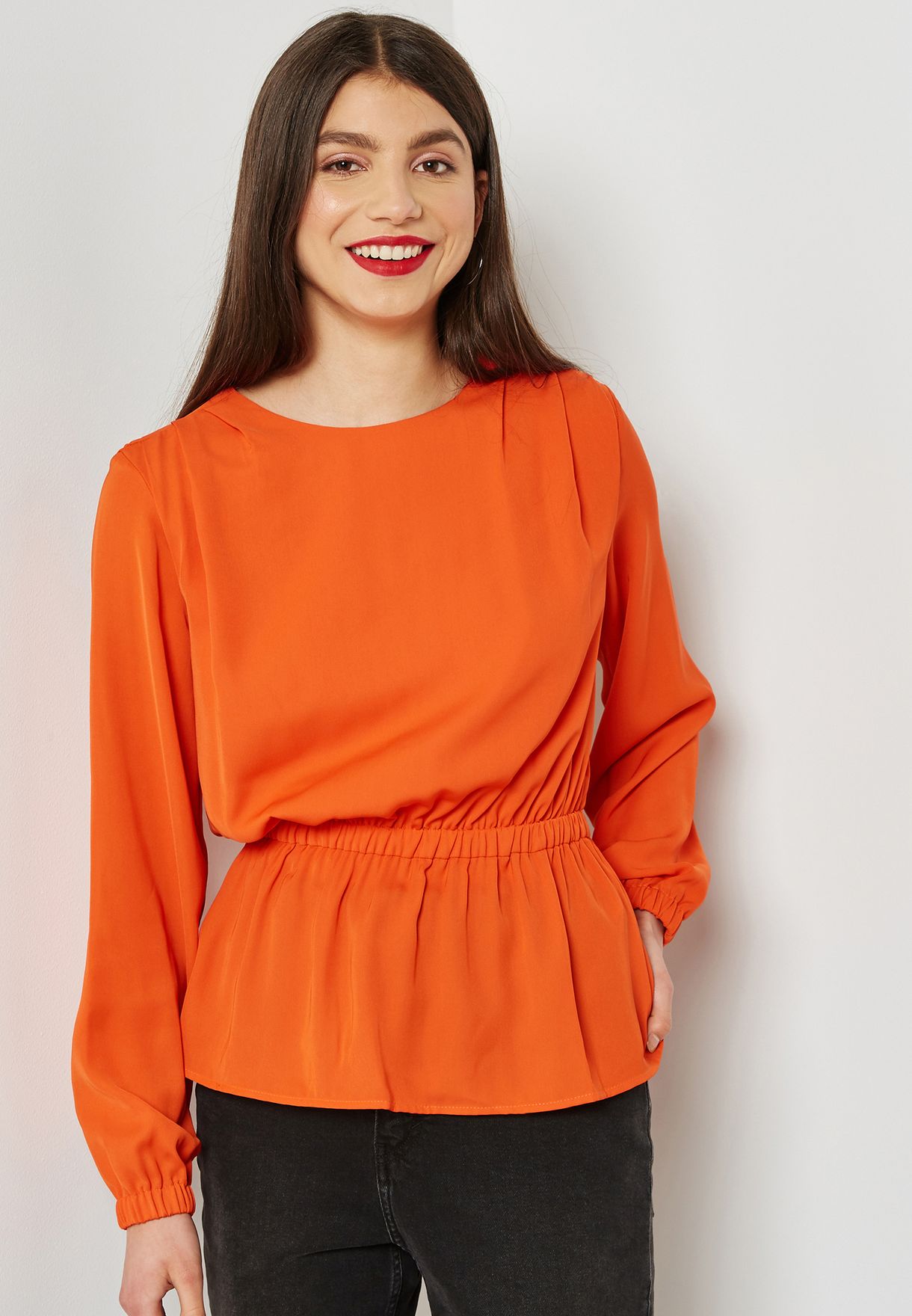 one shoulder chiffon top