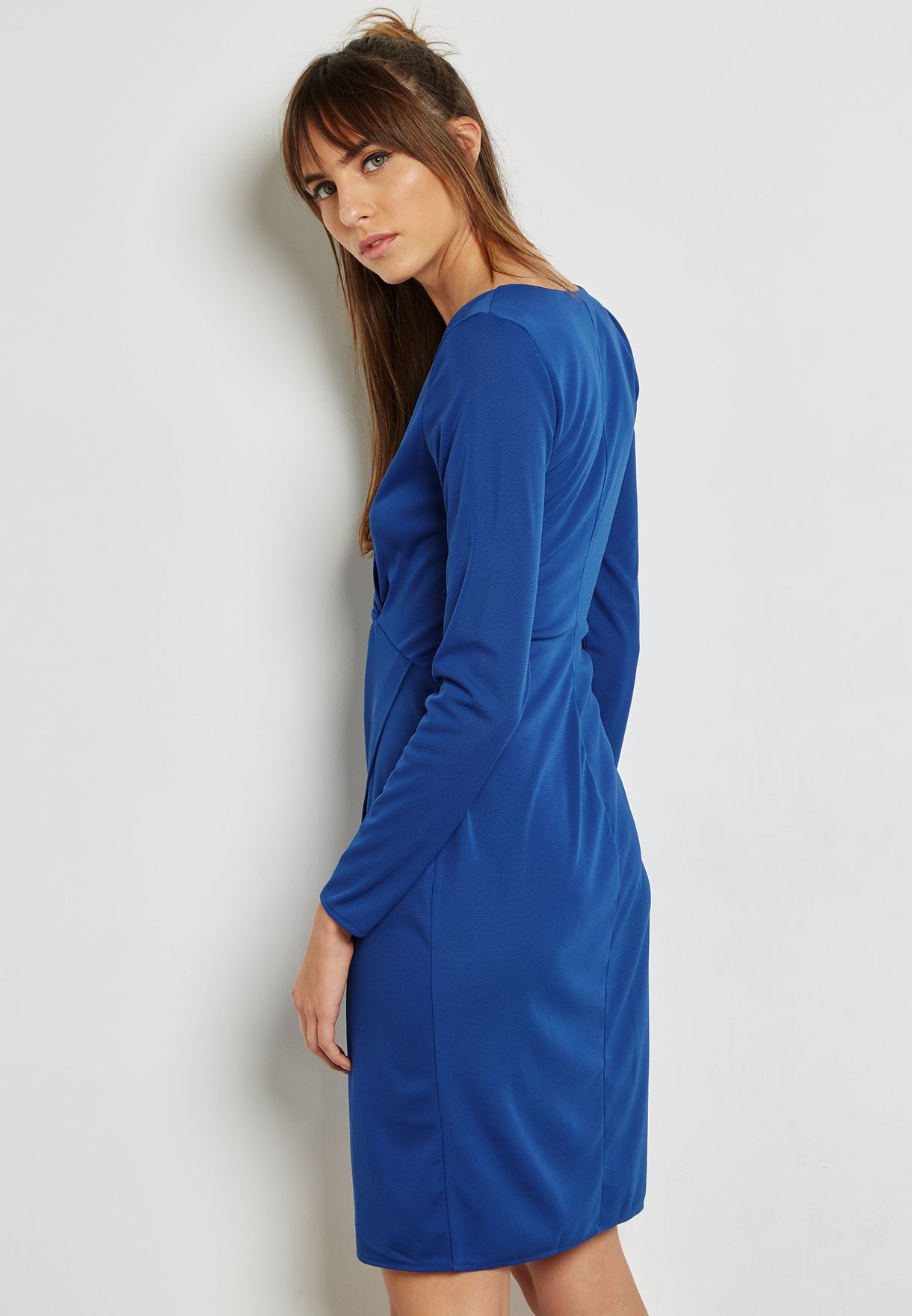 mango blue wrap dress