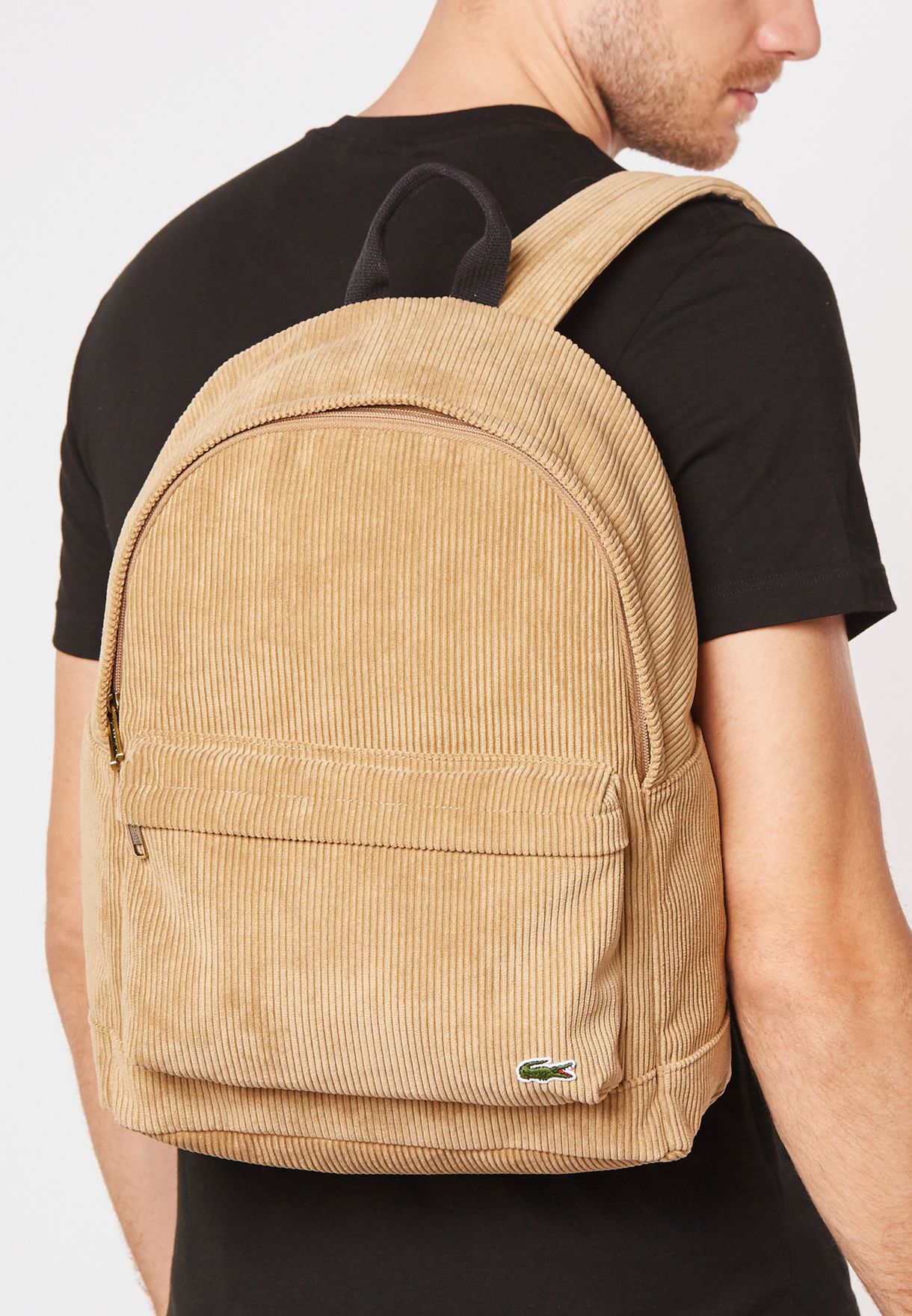 lacoste corduroy backpack