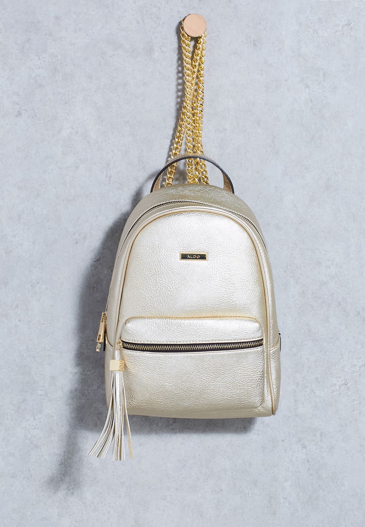 aldo gold backpack