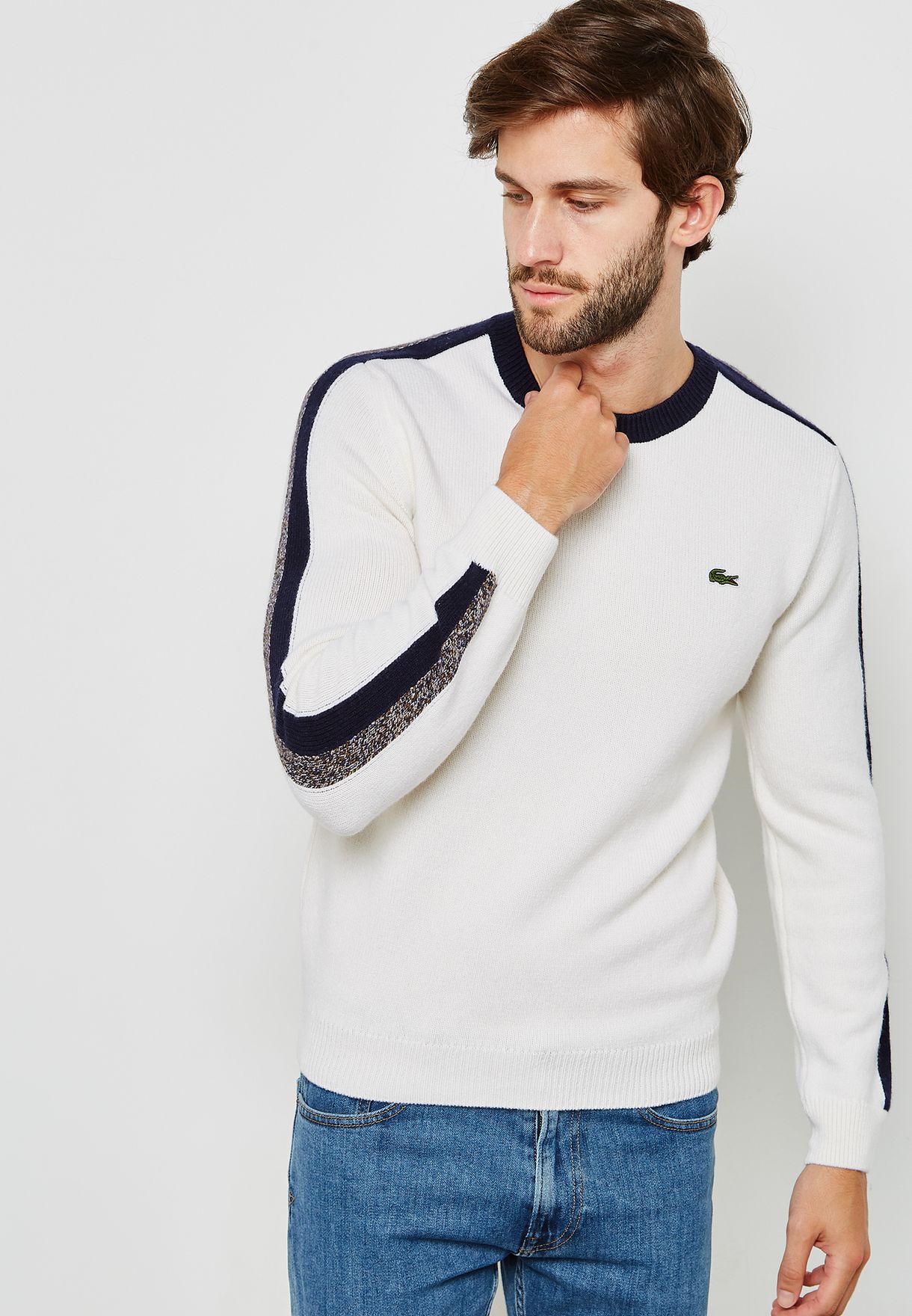 lacoste white sweater