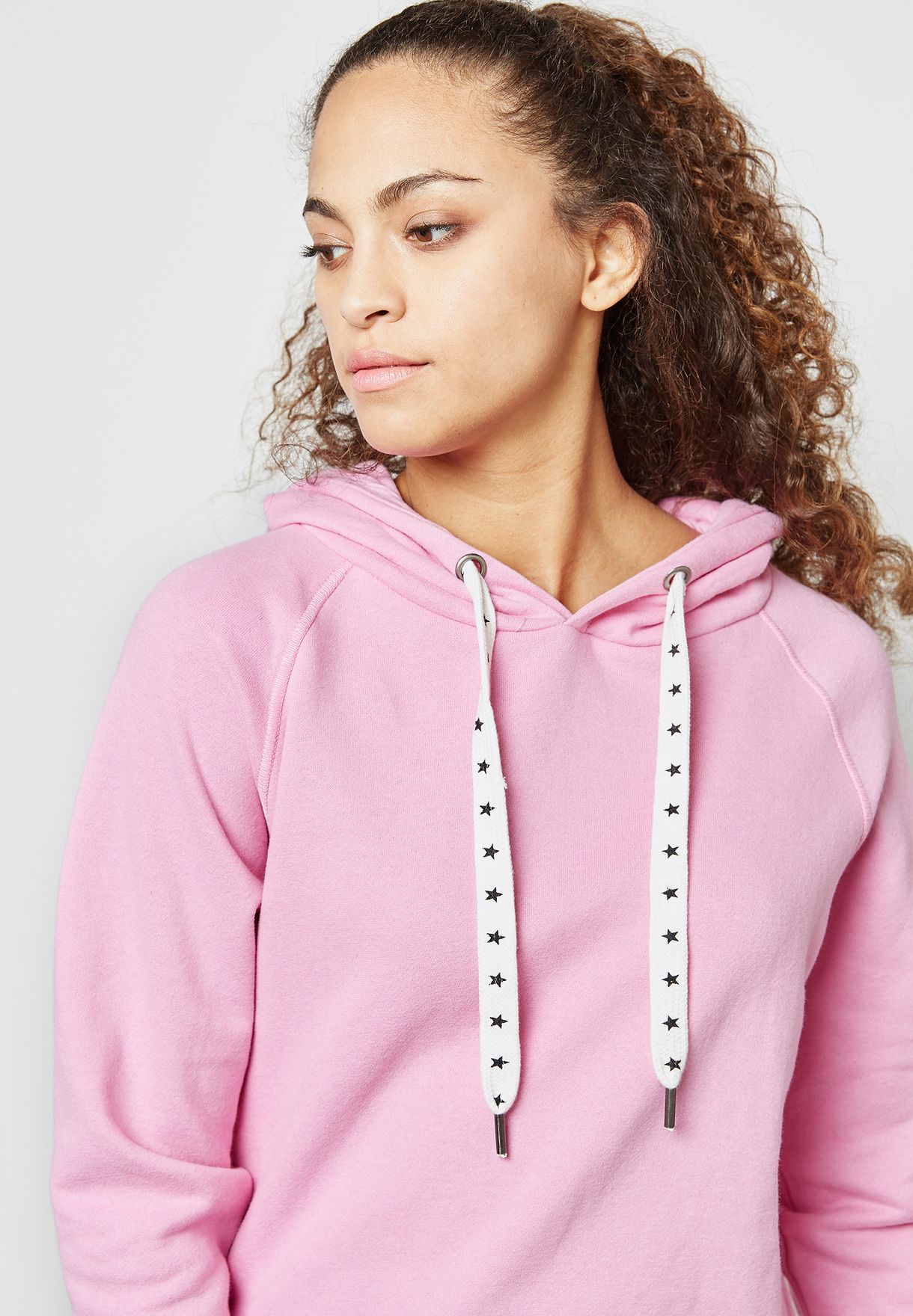 nike pink longline hoodie