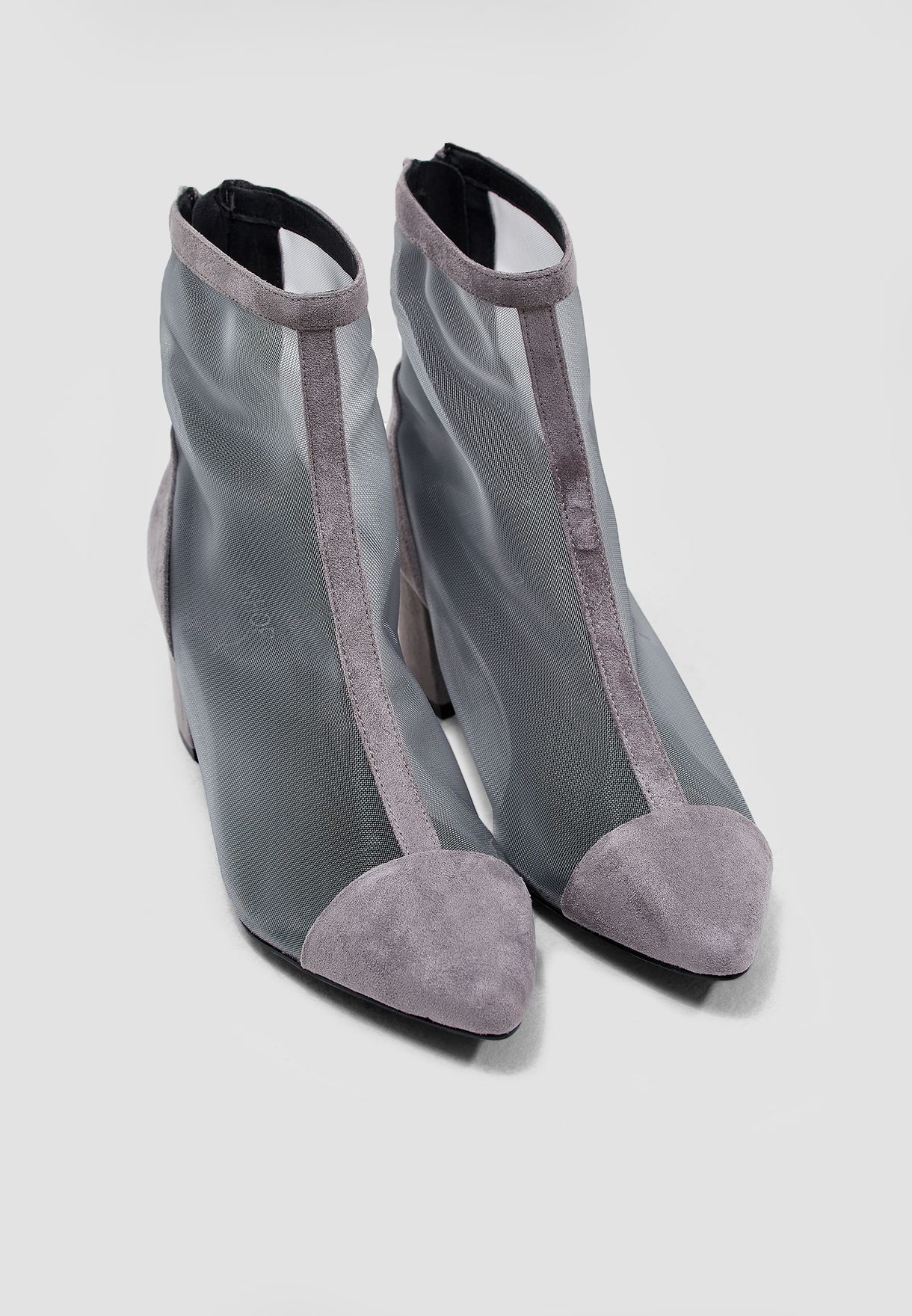 Buy Topshop grey Briony Mesh Boot for 