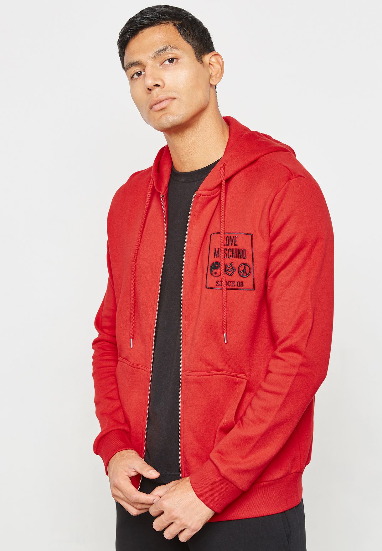 moschino red hoodie