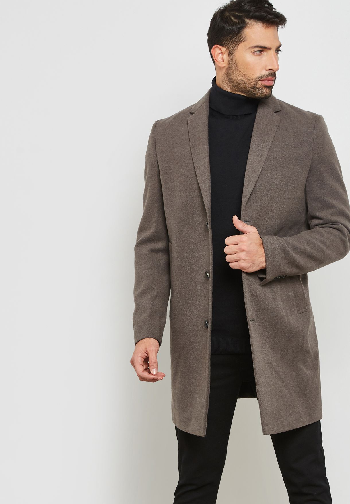 Buy New Look grey Smart Overcoat for Men in MENA, Worldwide