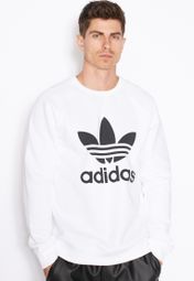 adidas trefoil white sweatshirt