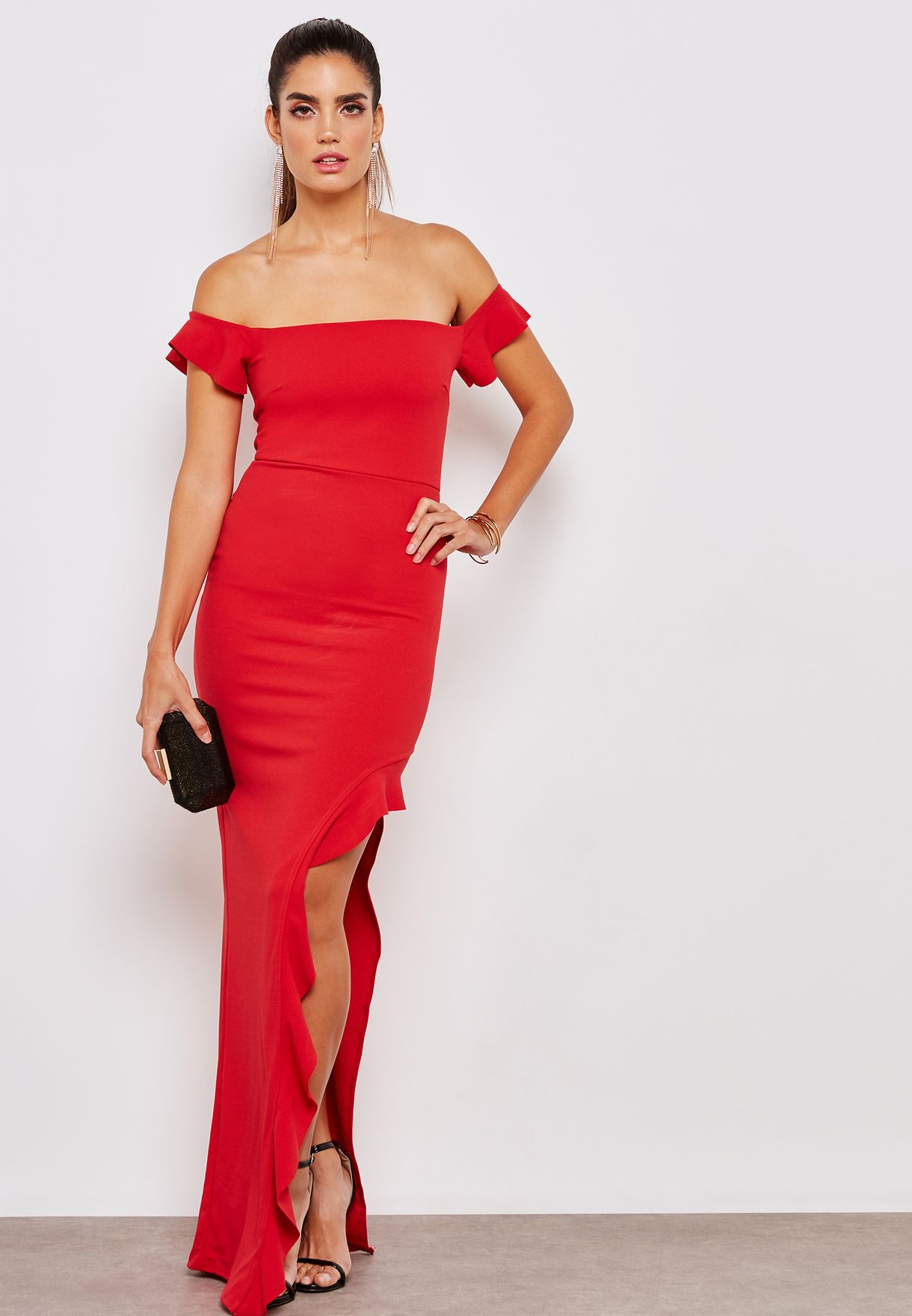 Buy > missguided red long dress > in stock
