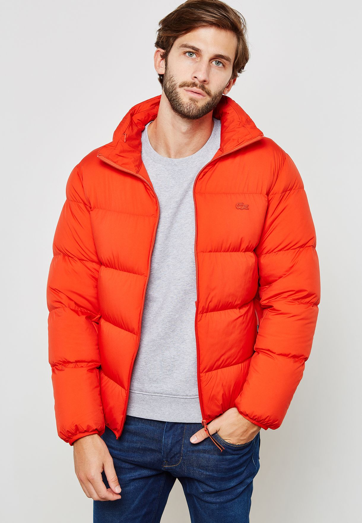 Buy Lacoste orange Puffa Hooded Jacket 