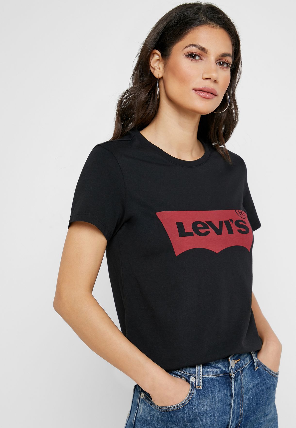 Buy Levis black Logo T-Shirt for Women 