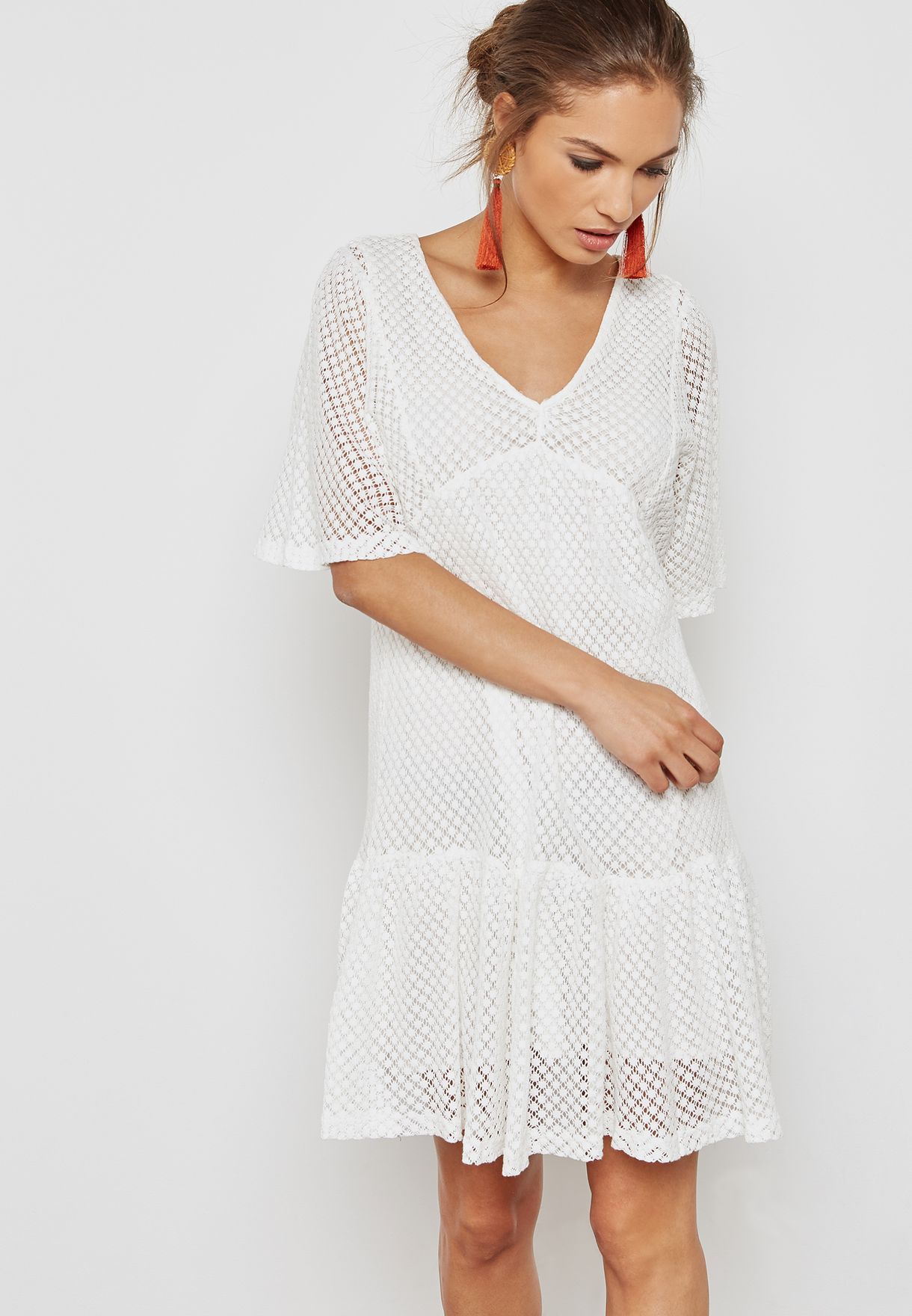 mango white lace dress
