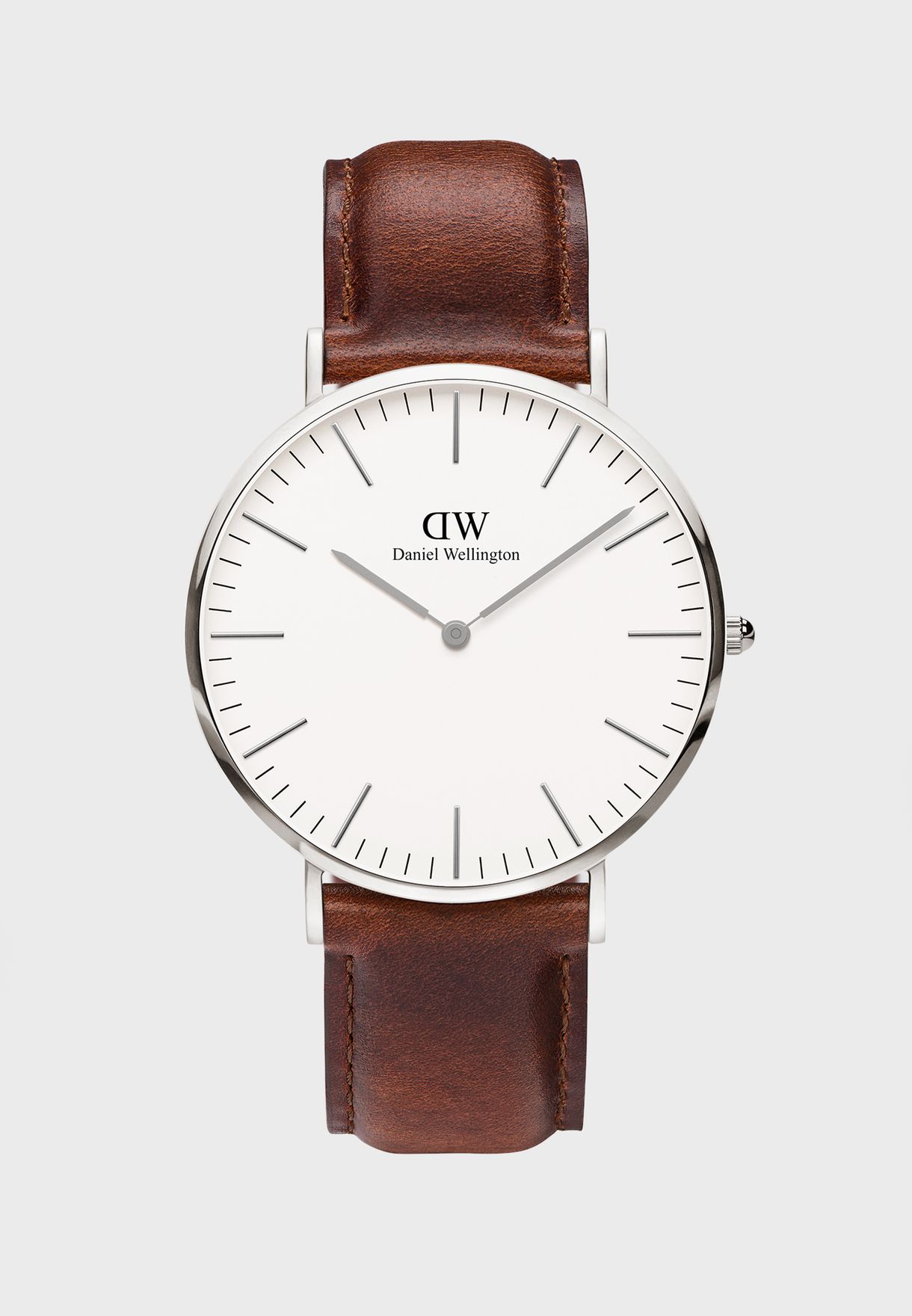 værdi sagging Bekostning Buy Daniel Wellington brown Classic St Mawes Silver White 40mm Watch for  Men in MENA, Worldwide
