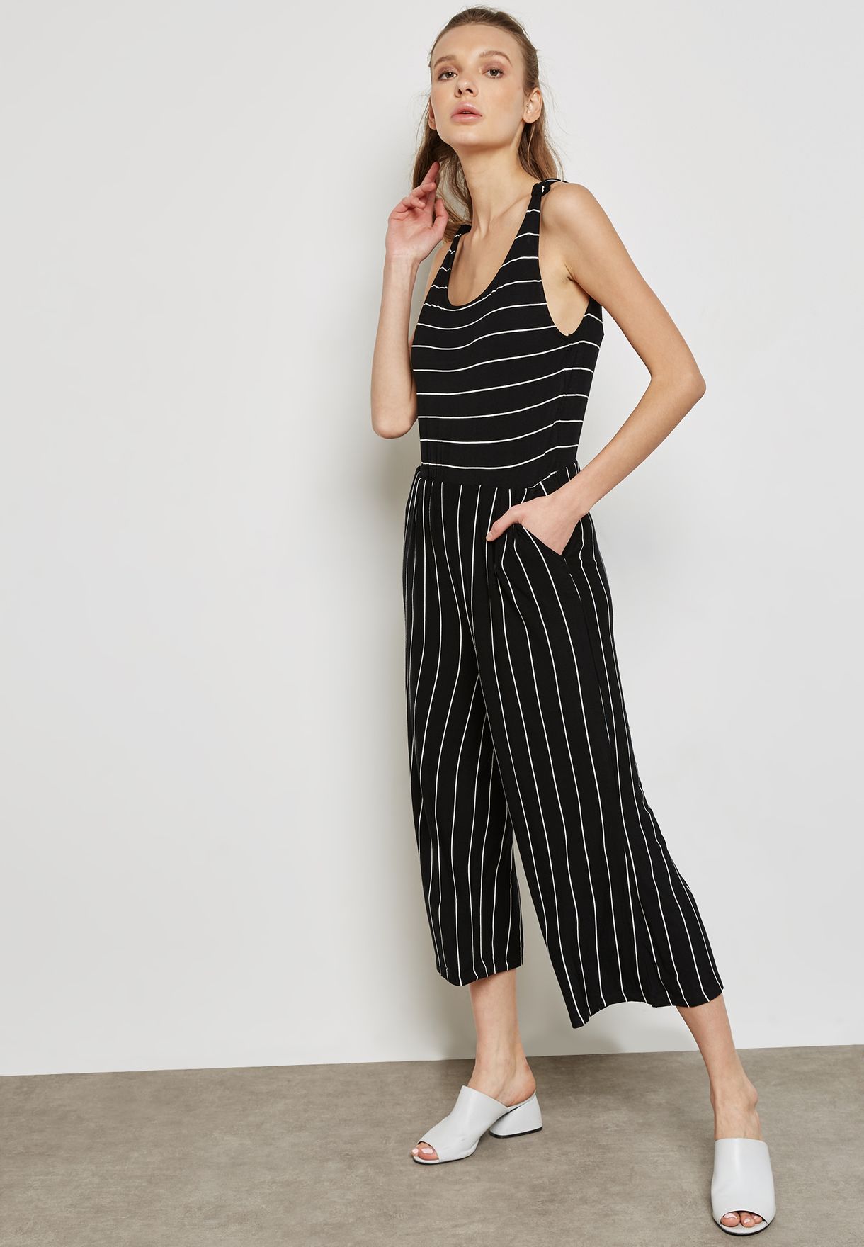 mango striped jumpsuit