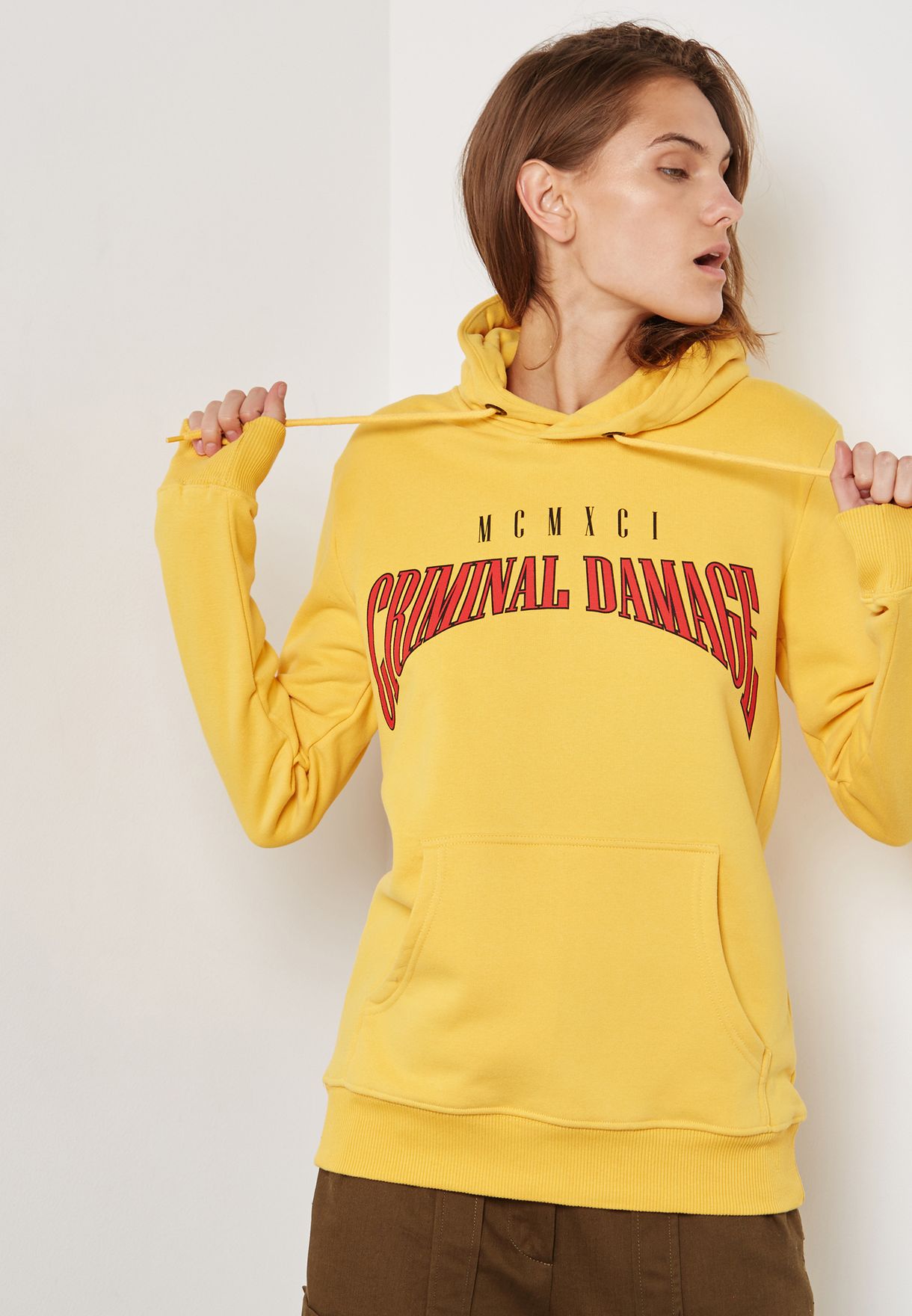 criminal damage hoodie womens