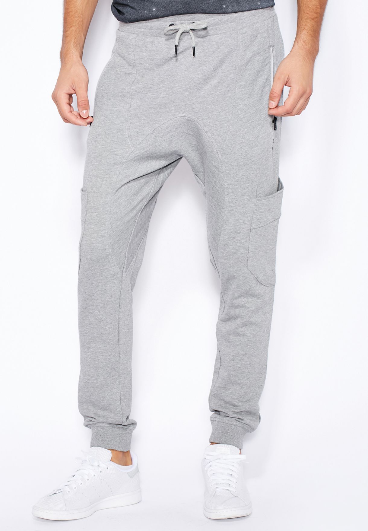 tight grey sweatpants